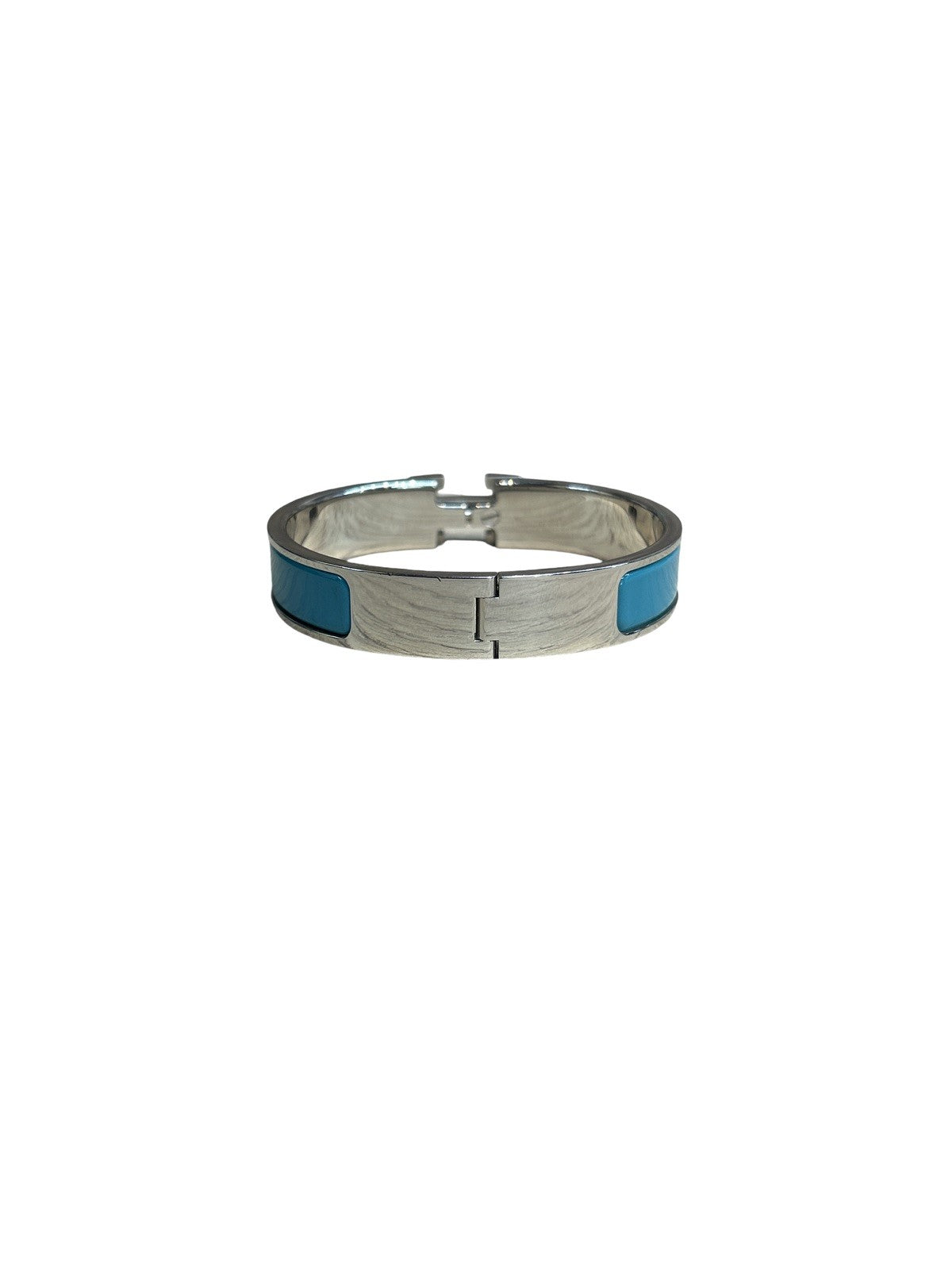 Hermès Clic Clac Bracelet Enamel And Metal Blue