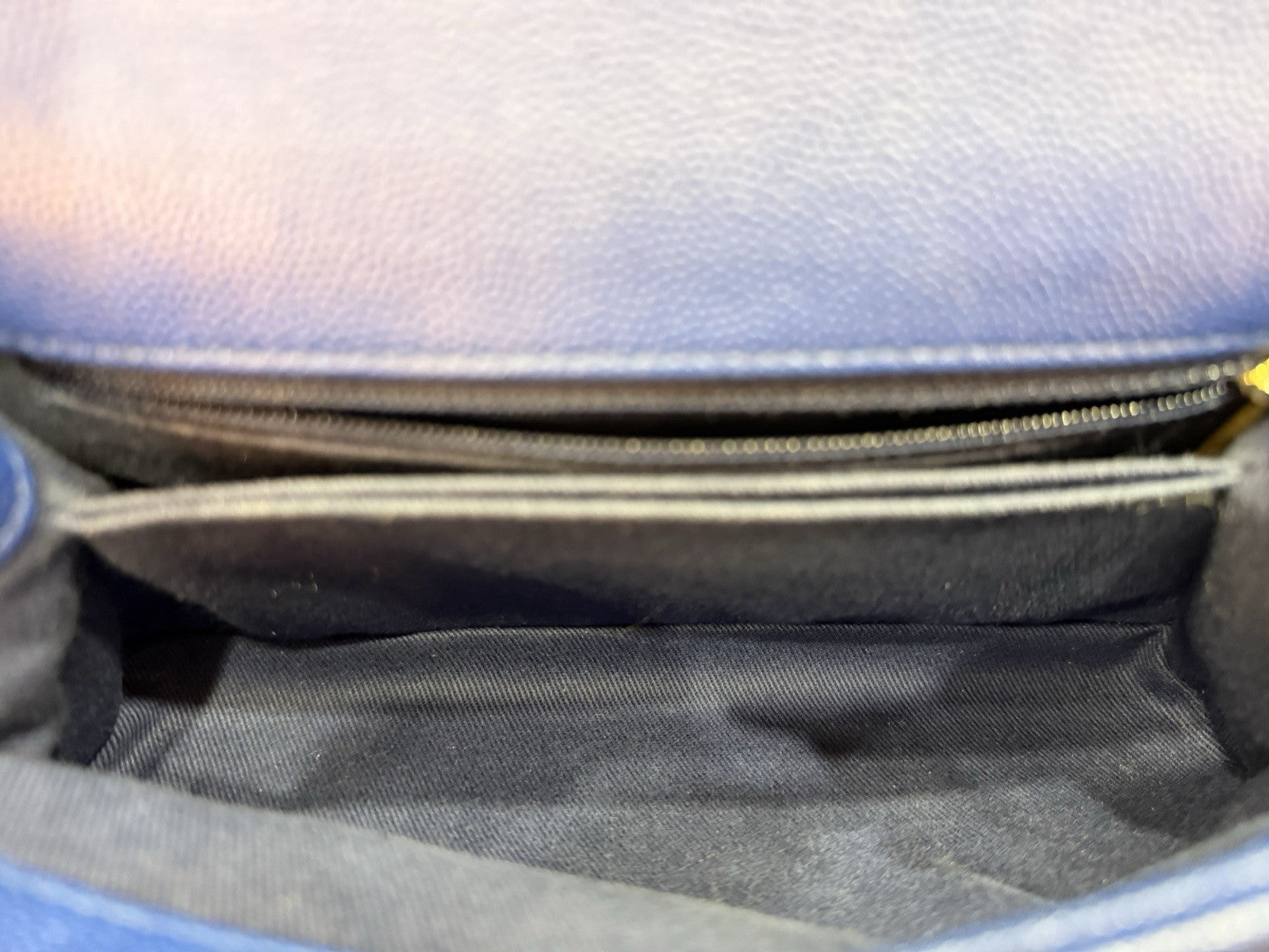 Chanel Caviar Chevron Quilted Mini Coco Top Handle Flap Bag Blue