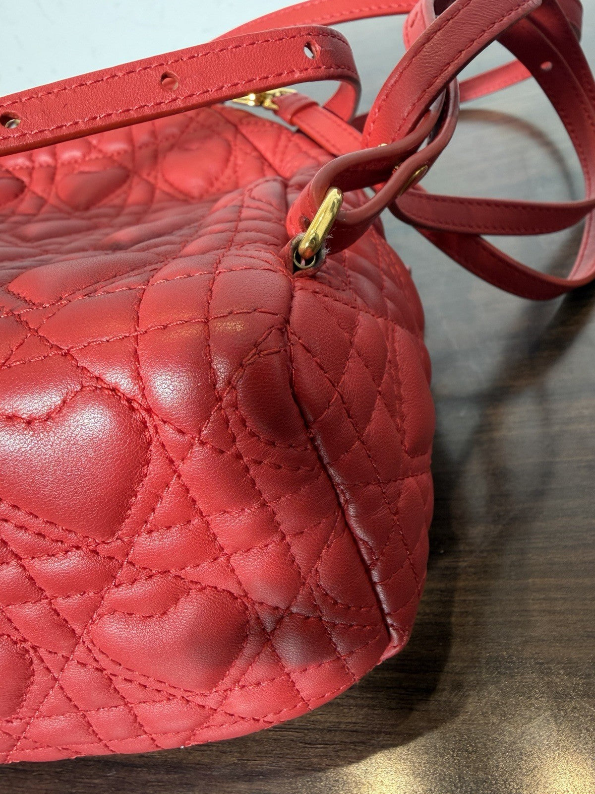 Christian Dior Cannage Heart 3Way Mini Rucksack Daypack Backpack Lambskin