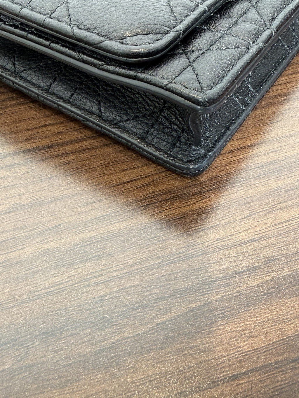 Dior Caro  Black Pouch with Chain 