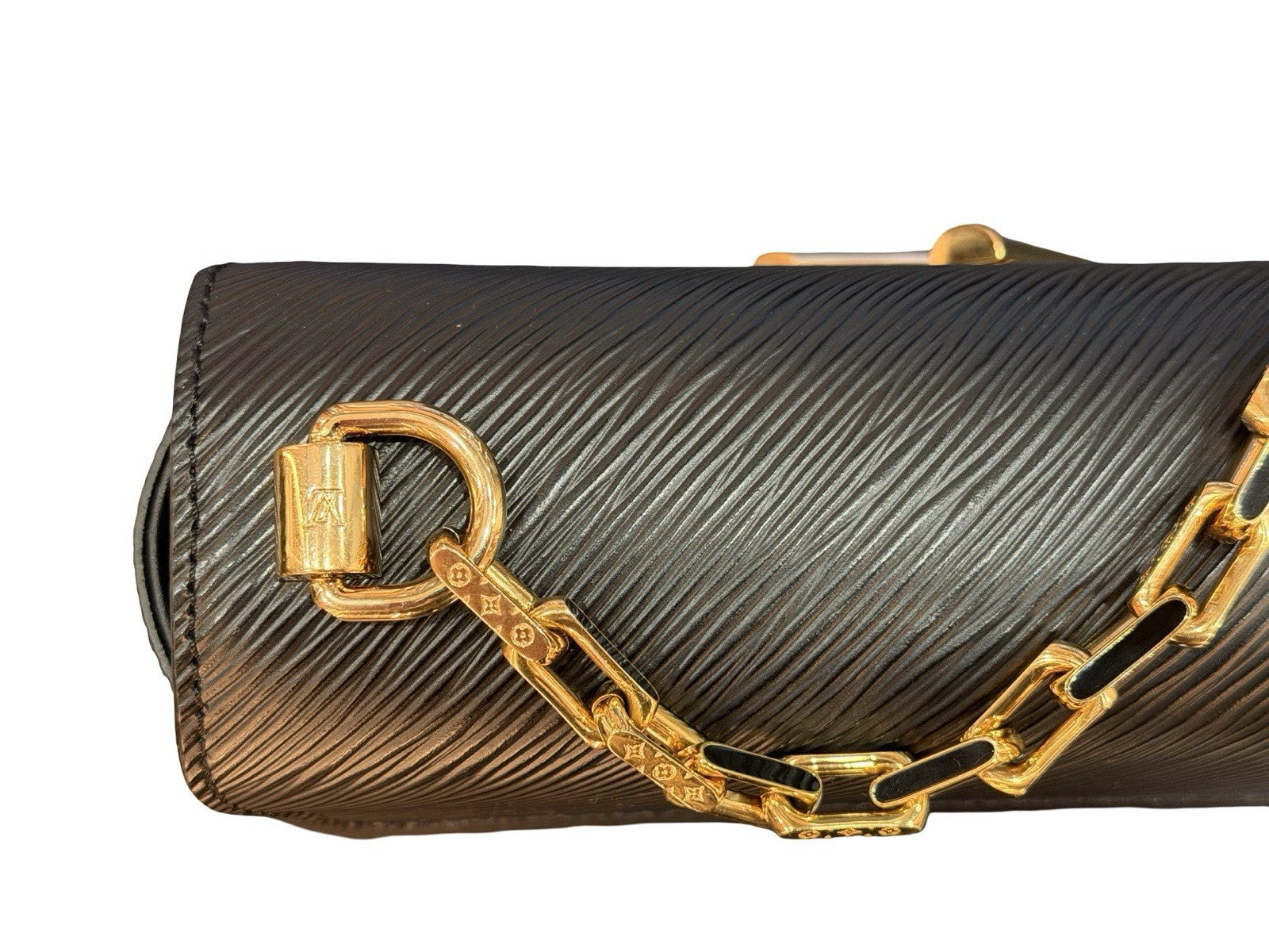 Louis Vuitton Twist MM Epi Bag Mixed Black & Gold Hardware with Engraved Chain