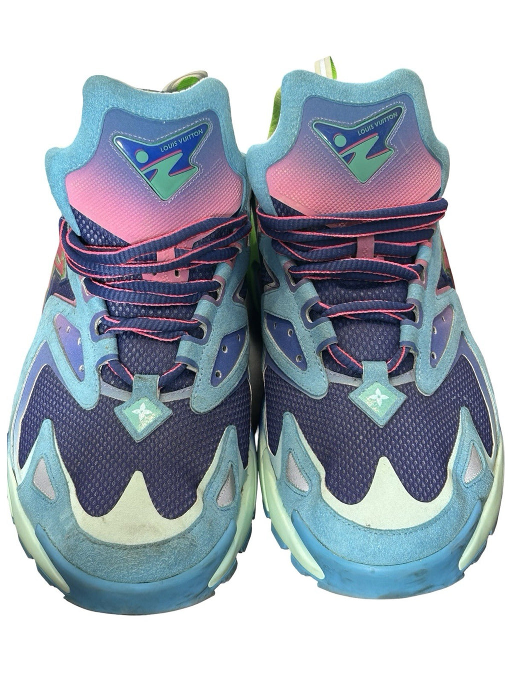 Louis Vuitton LV Runner Tatic Sneakers In Blue Pink Green Size 9.5 LV / 10.5 Us