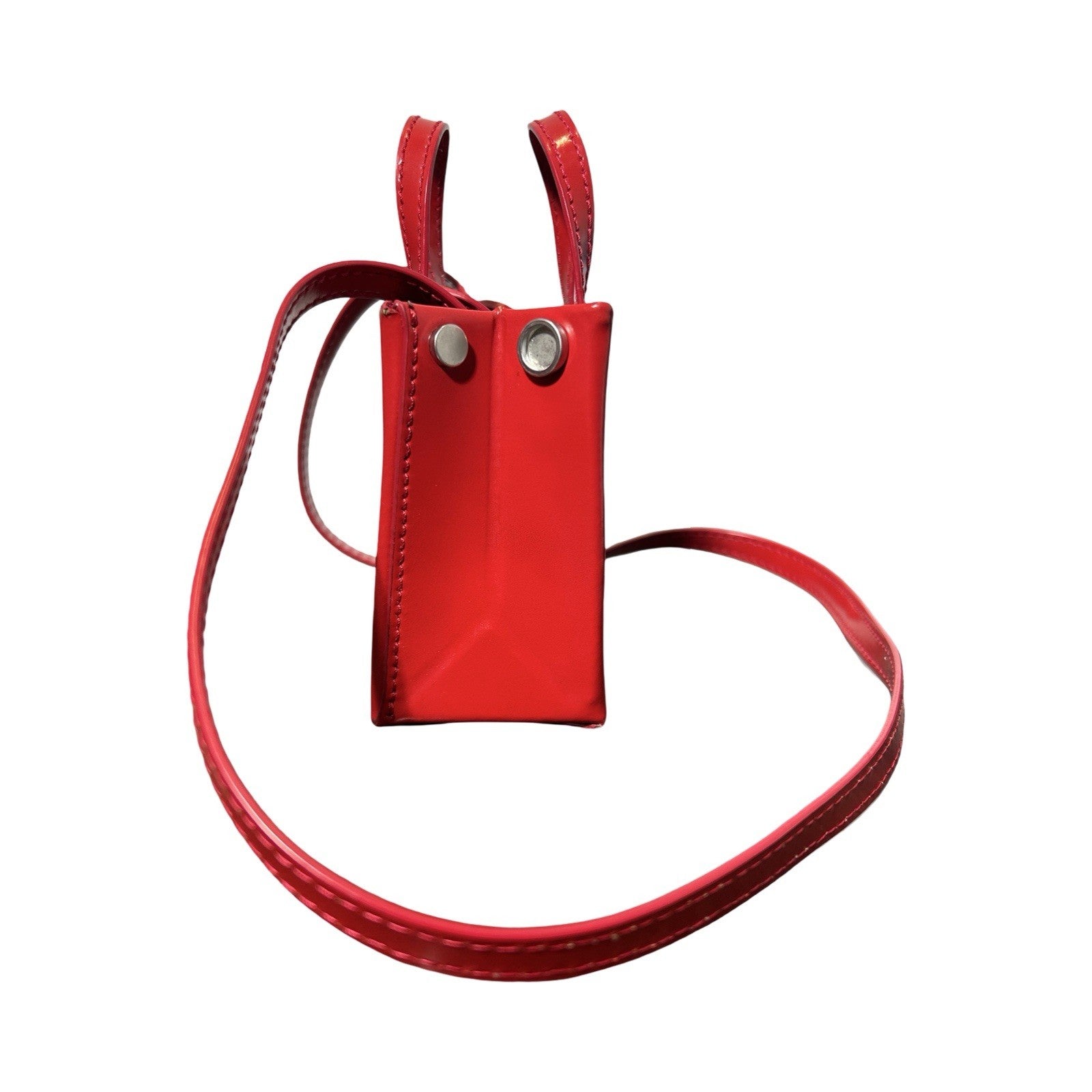 OFF-WHITE Red Leather Box Bag Mini Red/White
