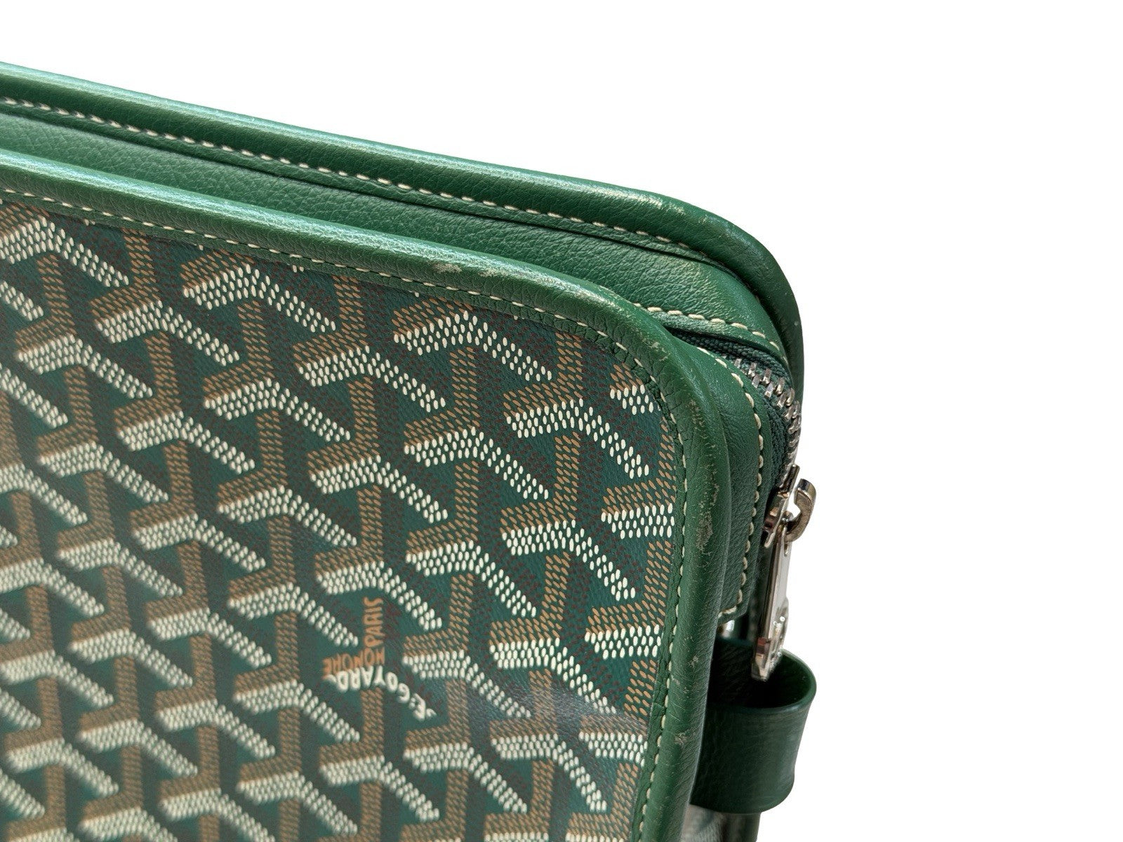 Goyard Goyardine Jouvence Toiletry Pouch Coated Canvas GM Green