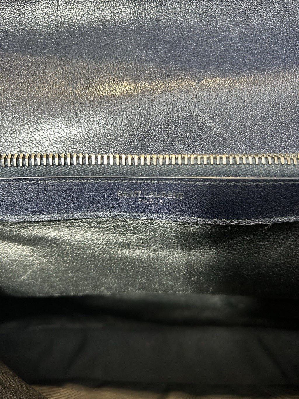 Saint Laurent Classic Monogram College Bag Matelasse Chevron Leather Large