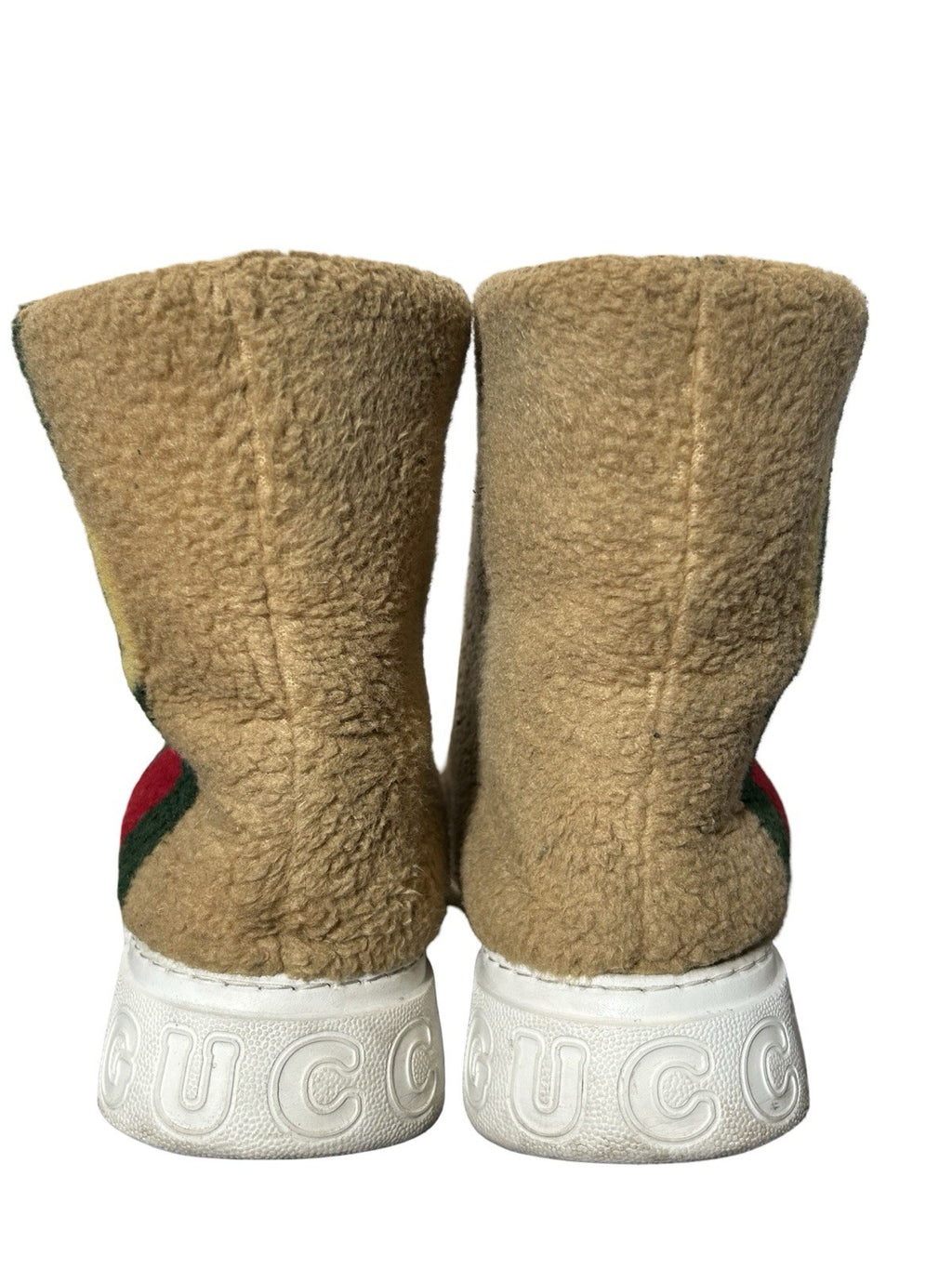 Gucci Web Accent Shearling Boots Size 11.5US