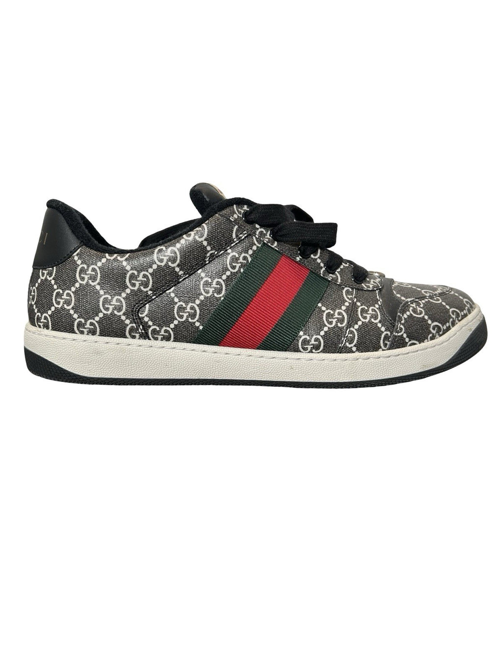 Gucci Gg Supreme Monogram  Miro Soft Calfskin Web Men’s Screener Size 12.5 US