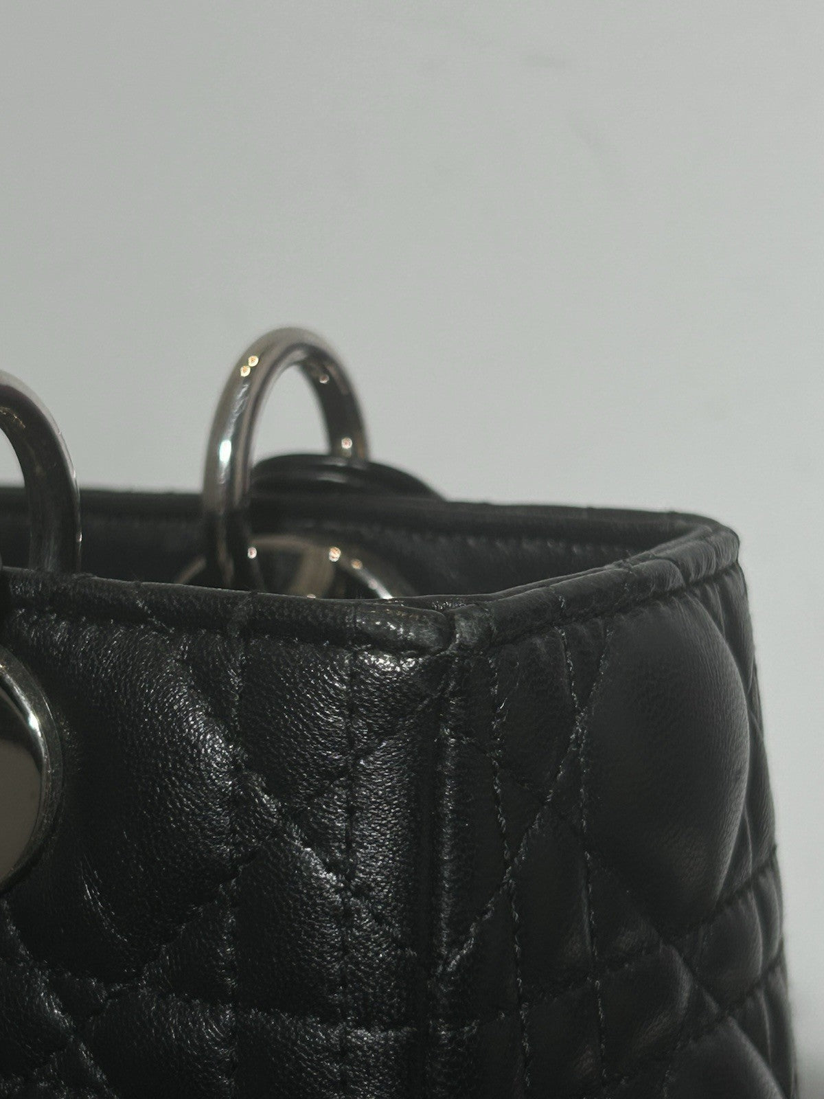 Christian Dior Lady Dior Quilted Lambskin Black Medium