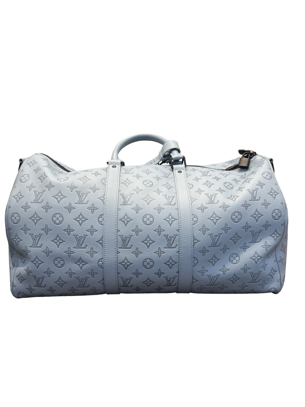 Louis Vuitton LV Monogram Light Blue Keepall Bandouliere Size 50