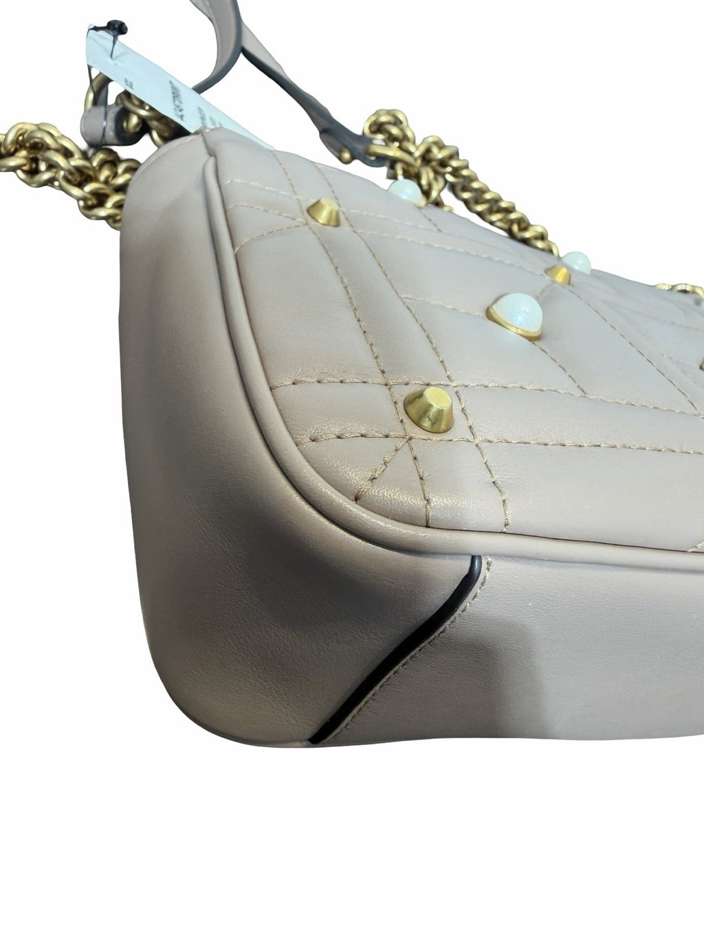 Gucci Faux Pearl Marmont Small With Gold Hardware Shoulder Bag