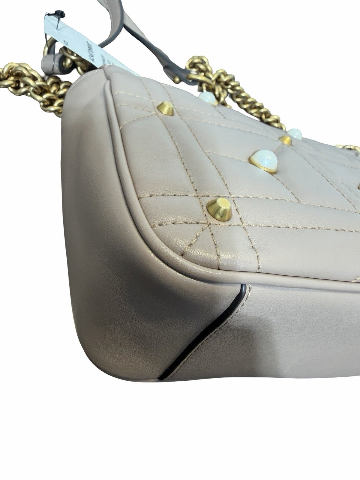 Gucci Faux Pearl Marmont Small With Gold Hardware Shoulder Bag