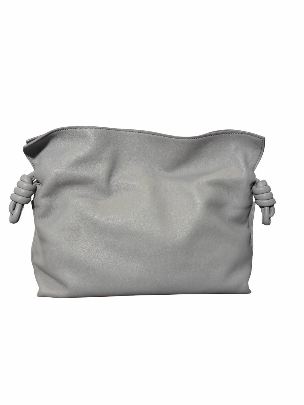 Loewe Leather Flamenco Knot Grey Shoulder Bag