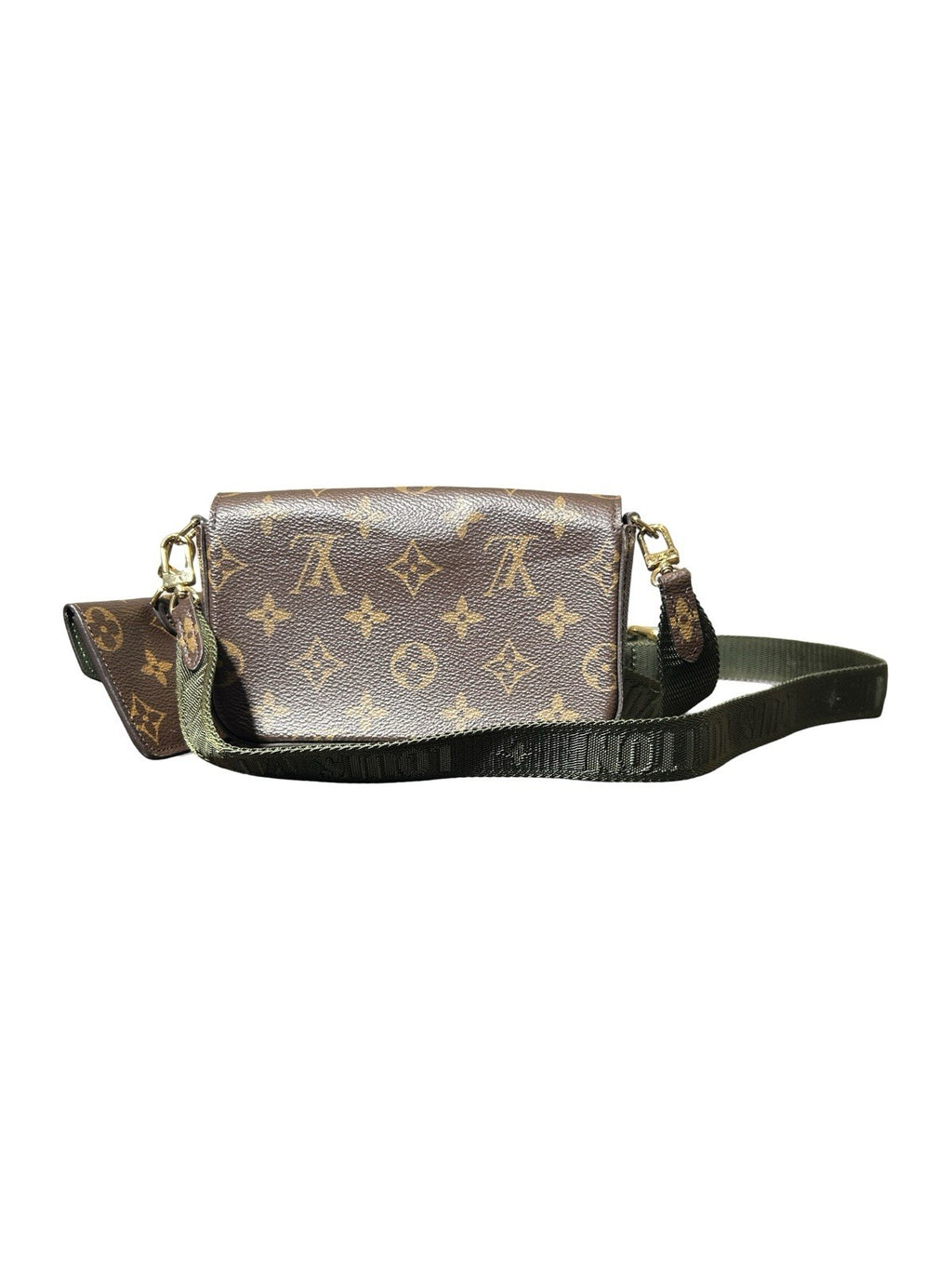 Louis Vuitton Felicie Green Interior Shoulder Bag Brown Canvas