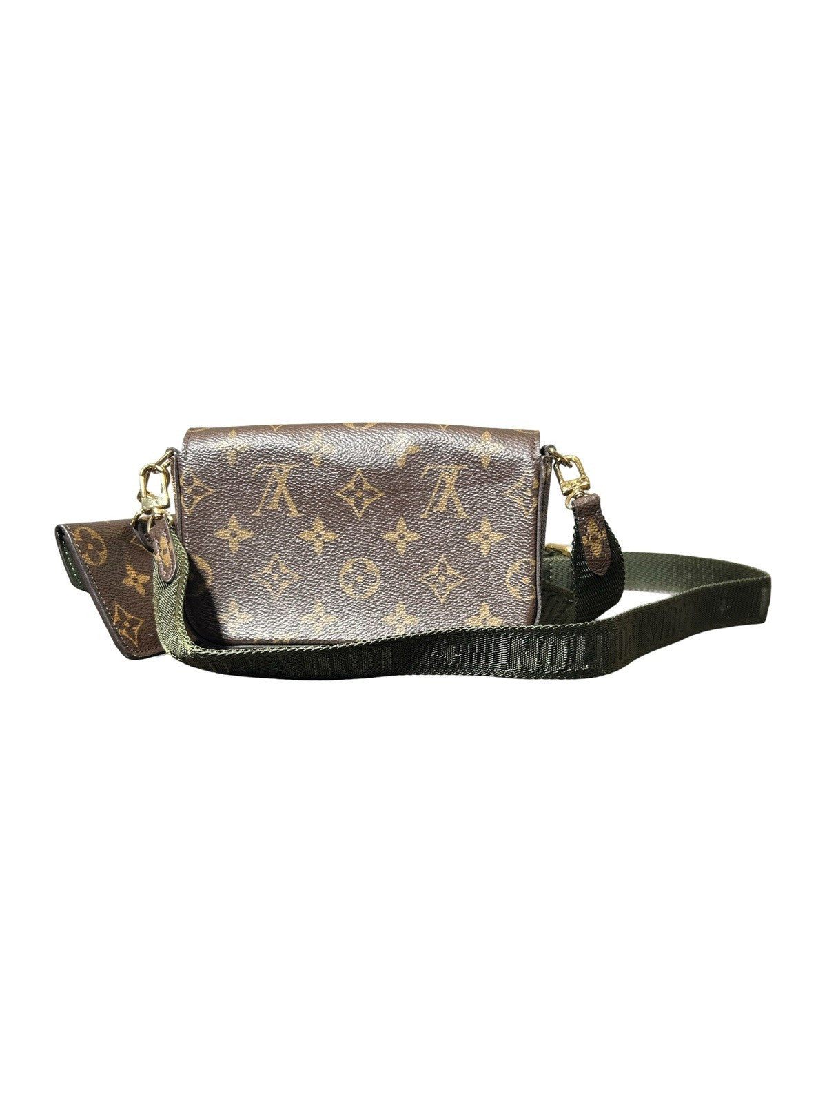 Louis Vuitton Felicie Green Interior Shoulder Bag Brown Canvas