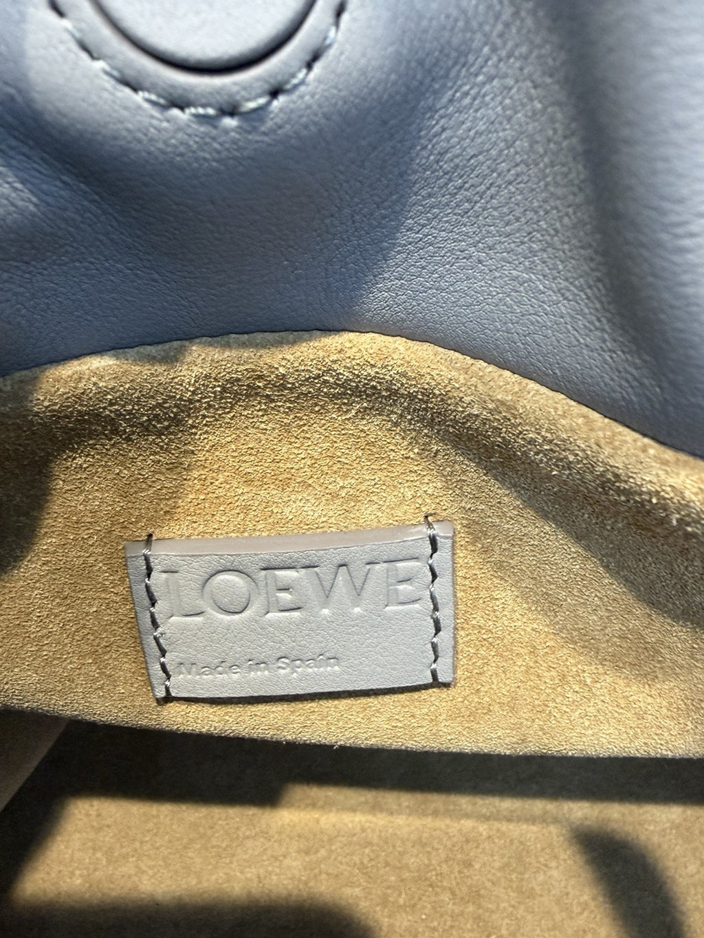 Loewe Leather Flamenco Knot Grey Shoulder Bag