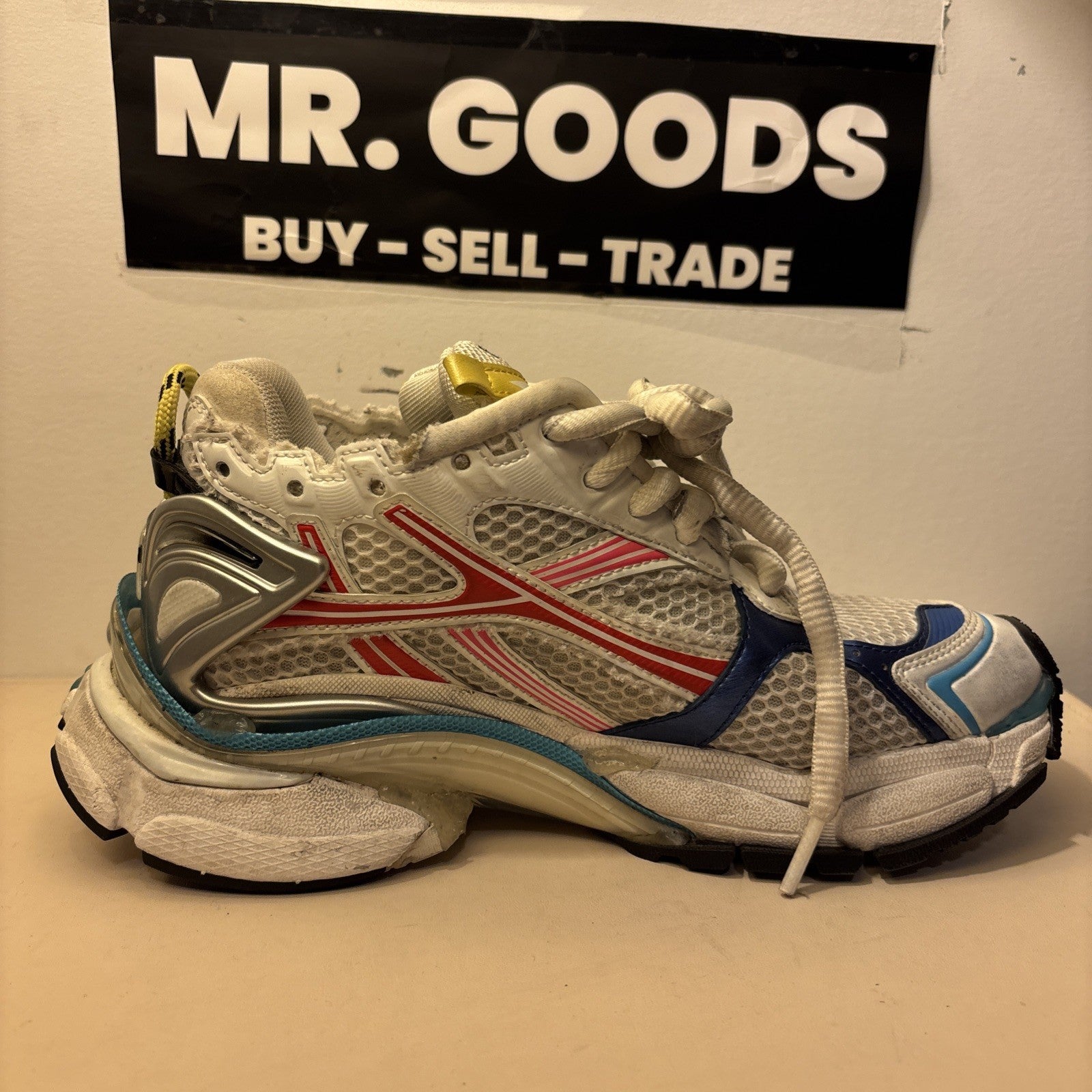 Size 10 - Balenciaga Runner Sneaker White Red Blue Pink
