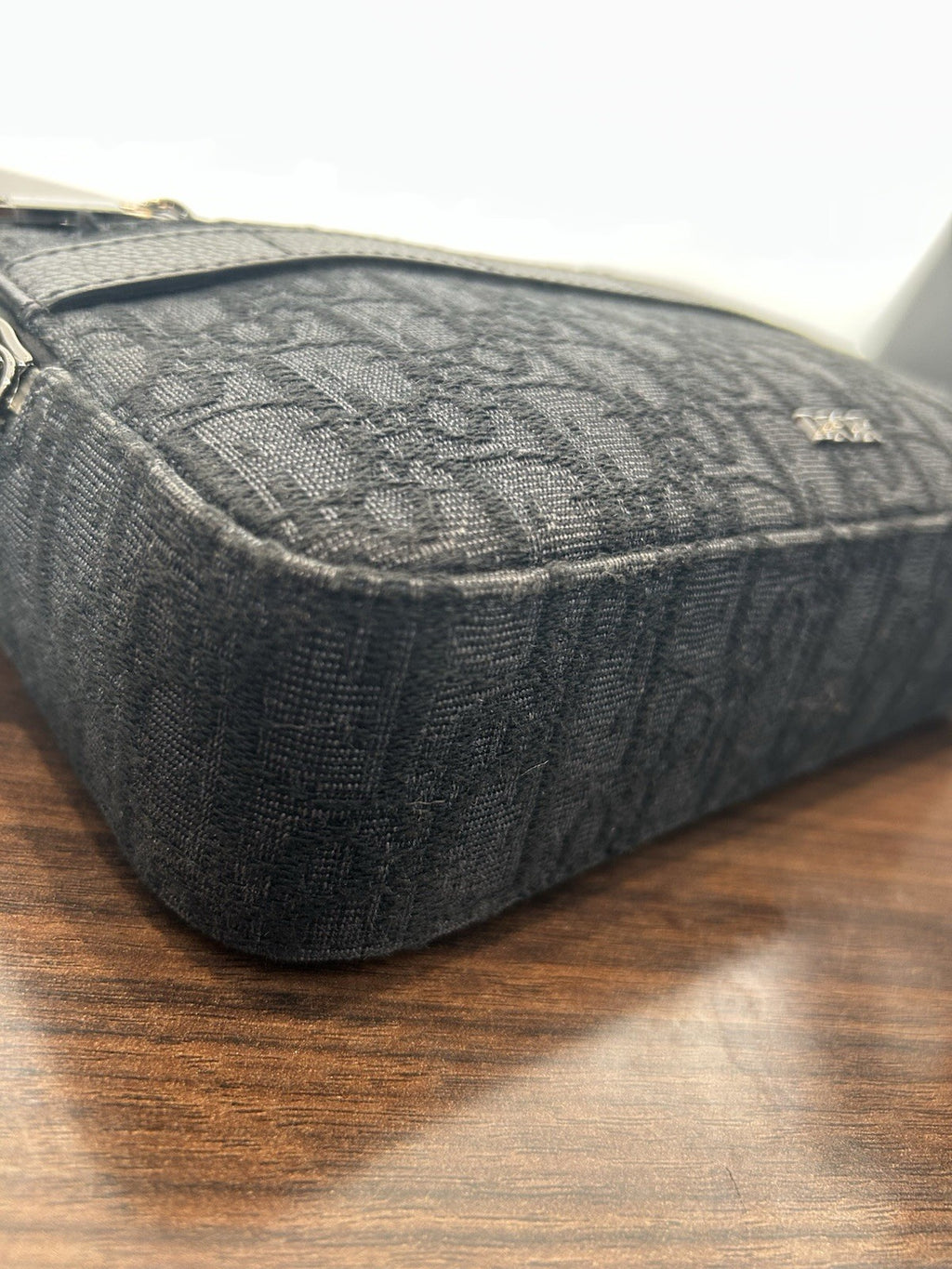Christian Dior Safari Messenger Bag In Black Monogram Canvas