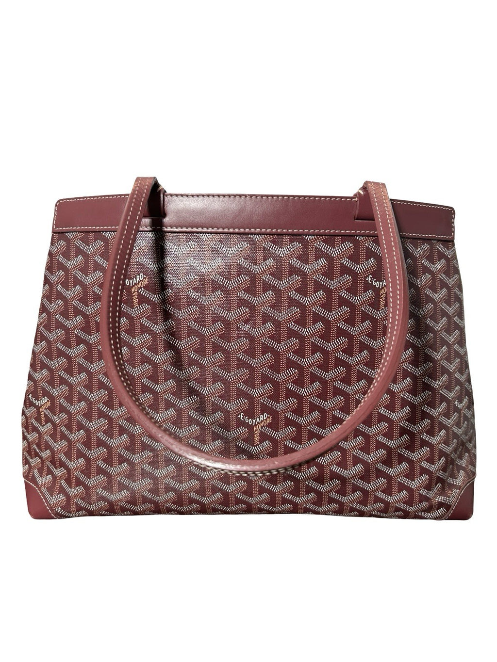 Goyard Burgundy Goyardine Coated Canvas and Leather Bellechasse PM Tote.