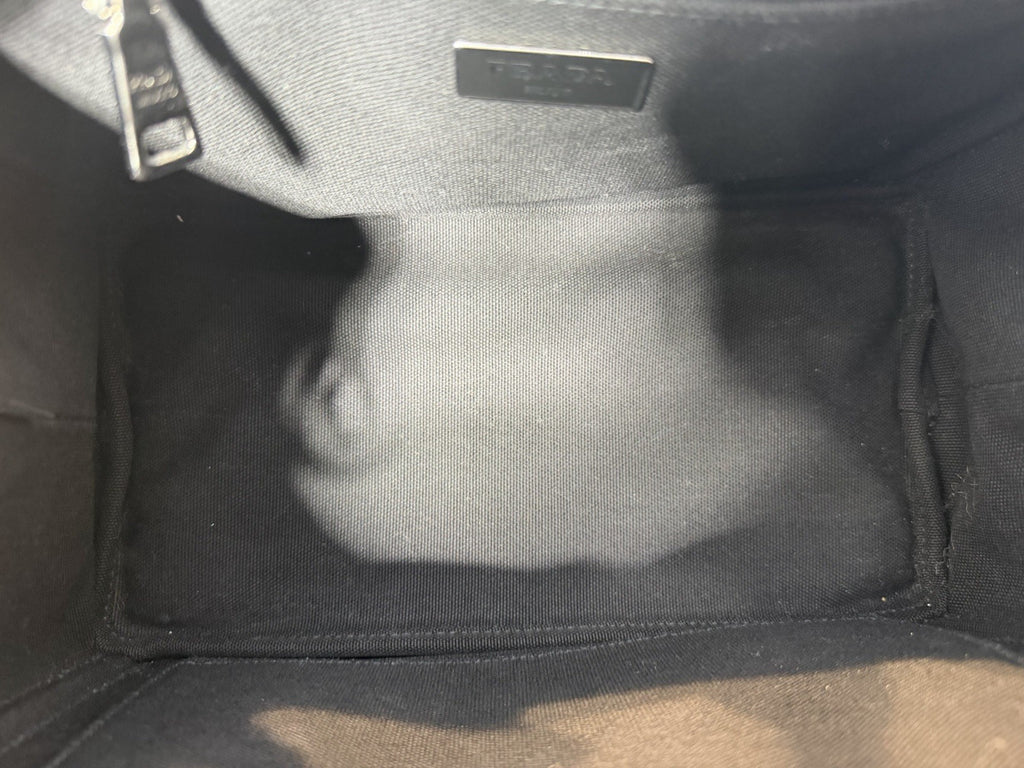 Prada Embossed Logo Canapa Tote Bag