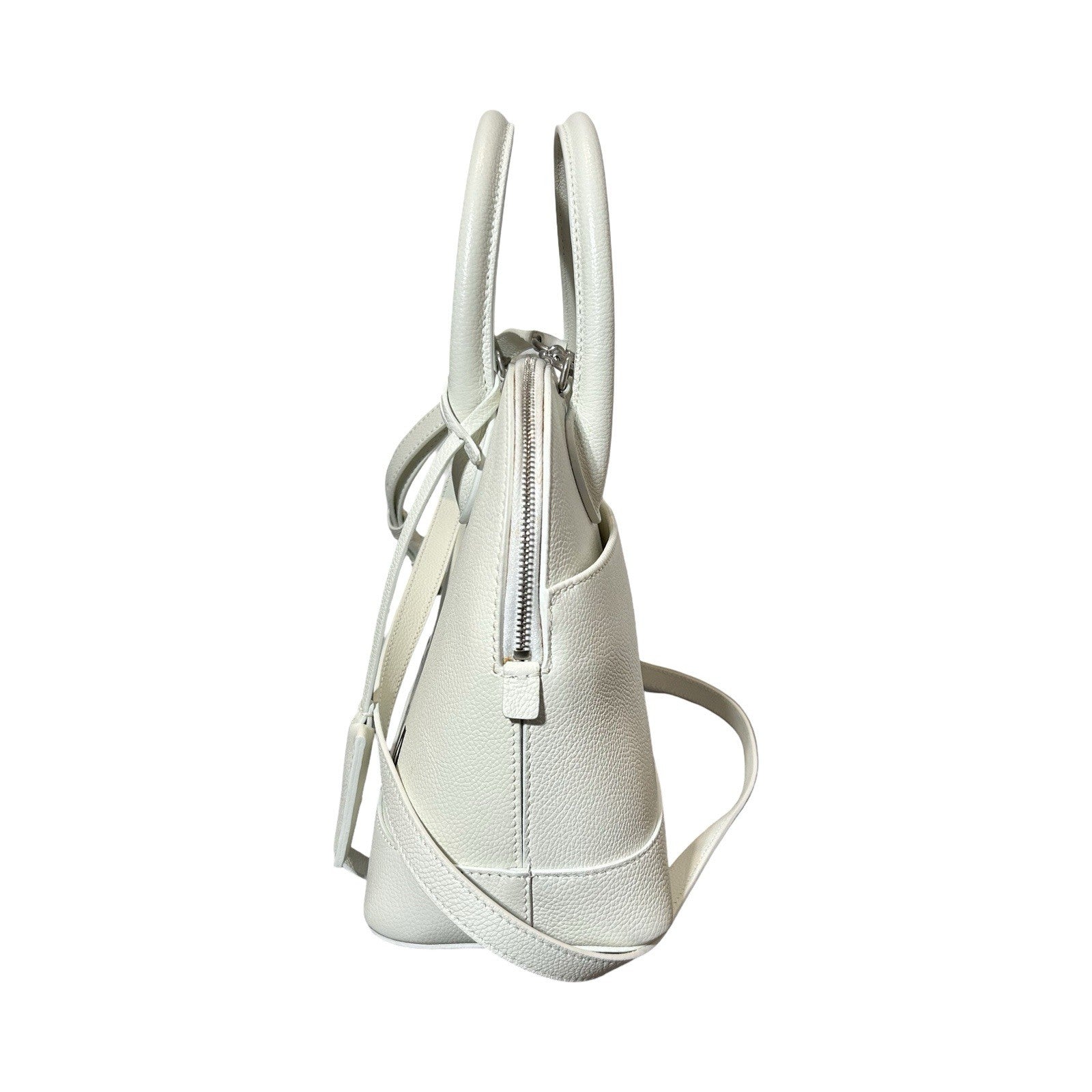 BALENCIAGA Signature Grained Calfskin Logo S Ville Top Handle Bag