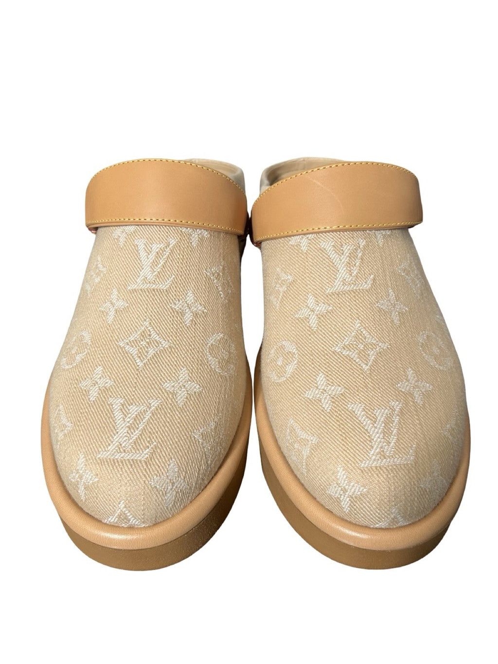Louis Vuitton Women's Aspen Platform Clogs Monogram Denim