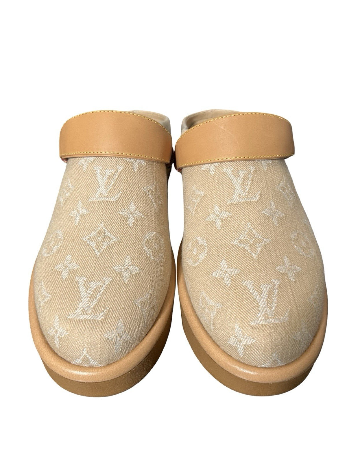 Louis Vuitton Women's Aspen Platform Clogs Monogram Denim