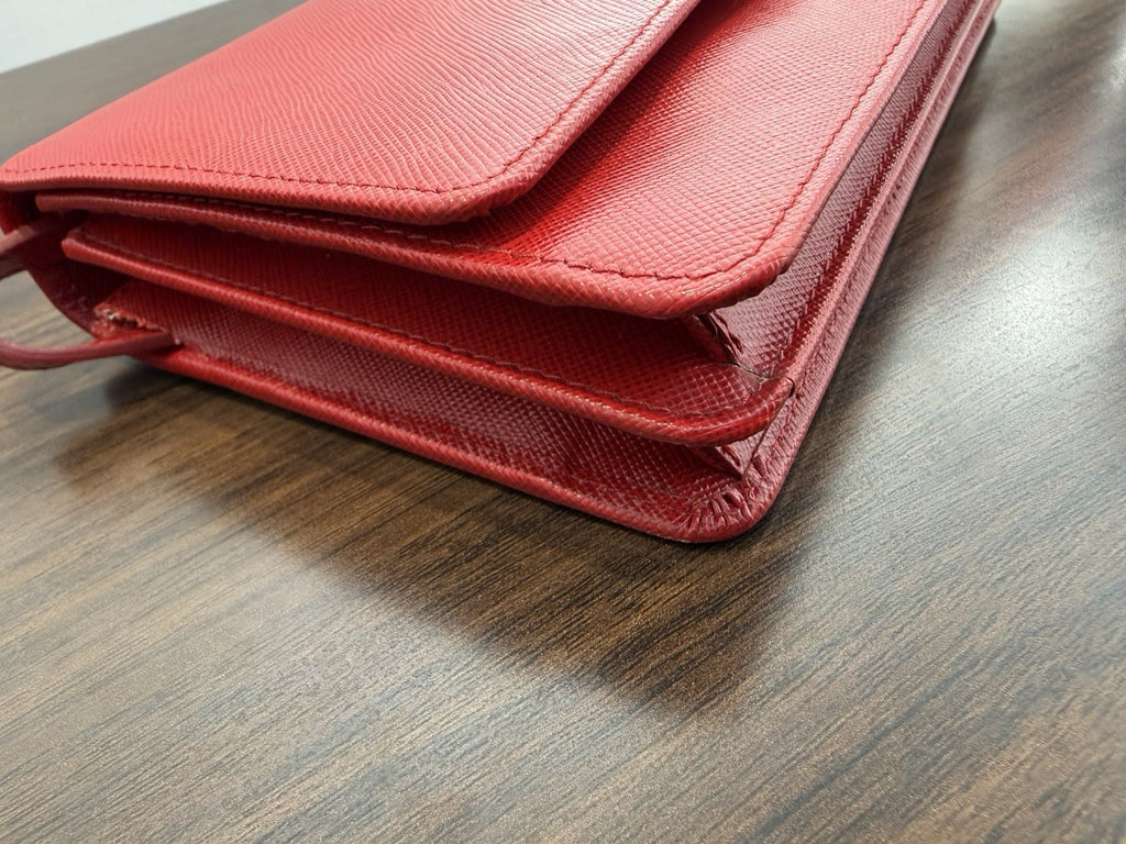 Prada Saffiano Metal Flap Leather Bag