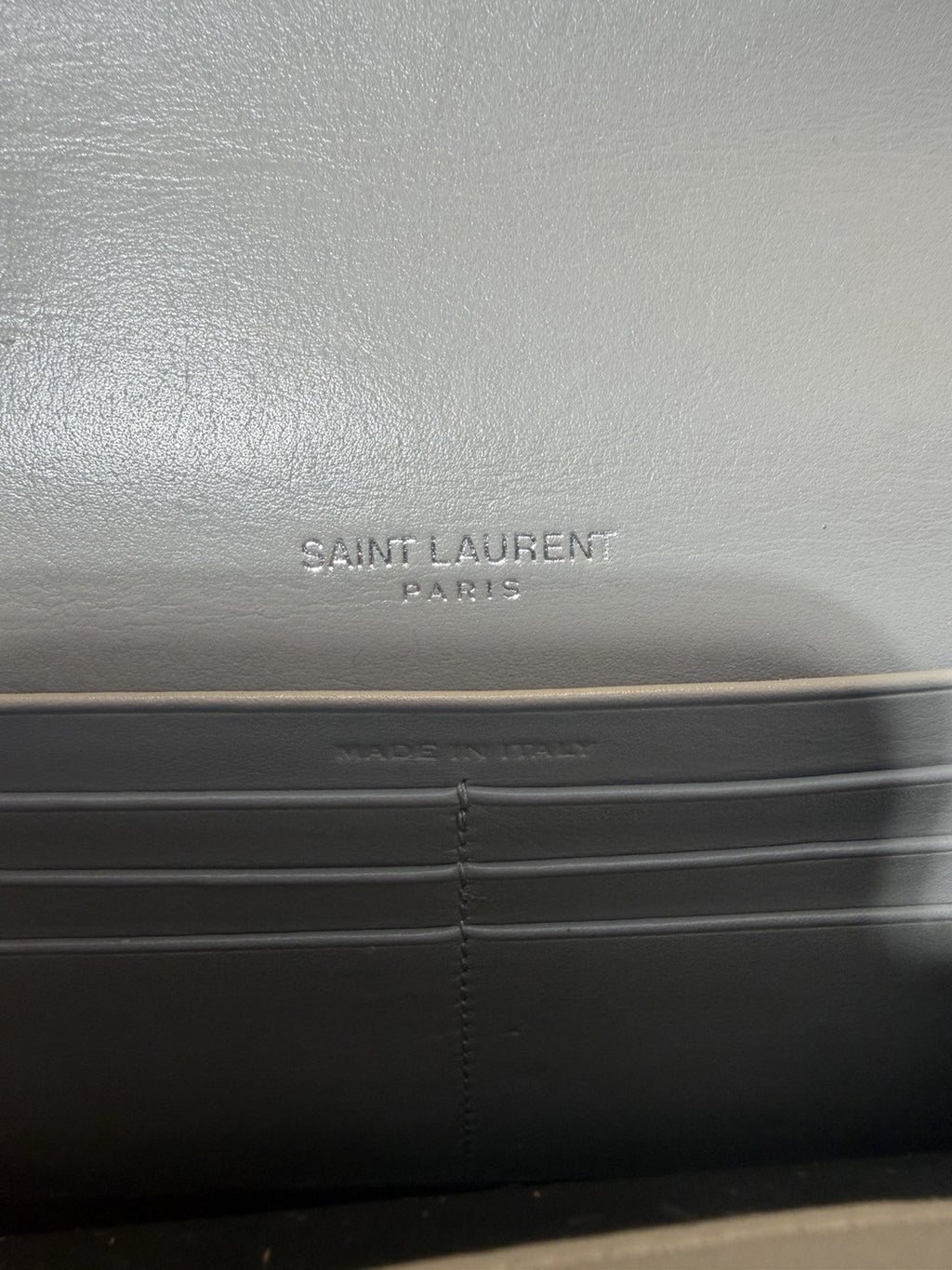 Saint Laurent YSL Metallic Kate Silver Hardware Tassel Chain Shoulder Bag 
