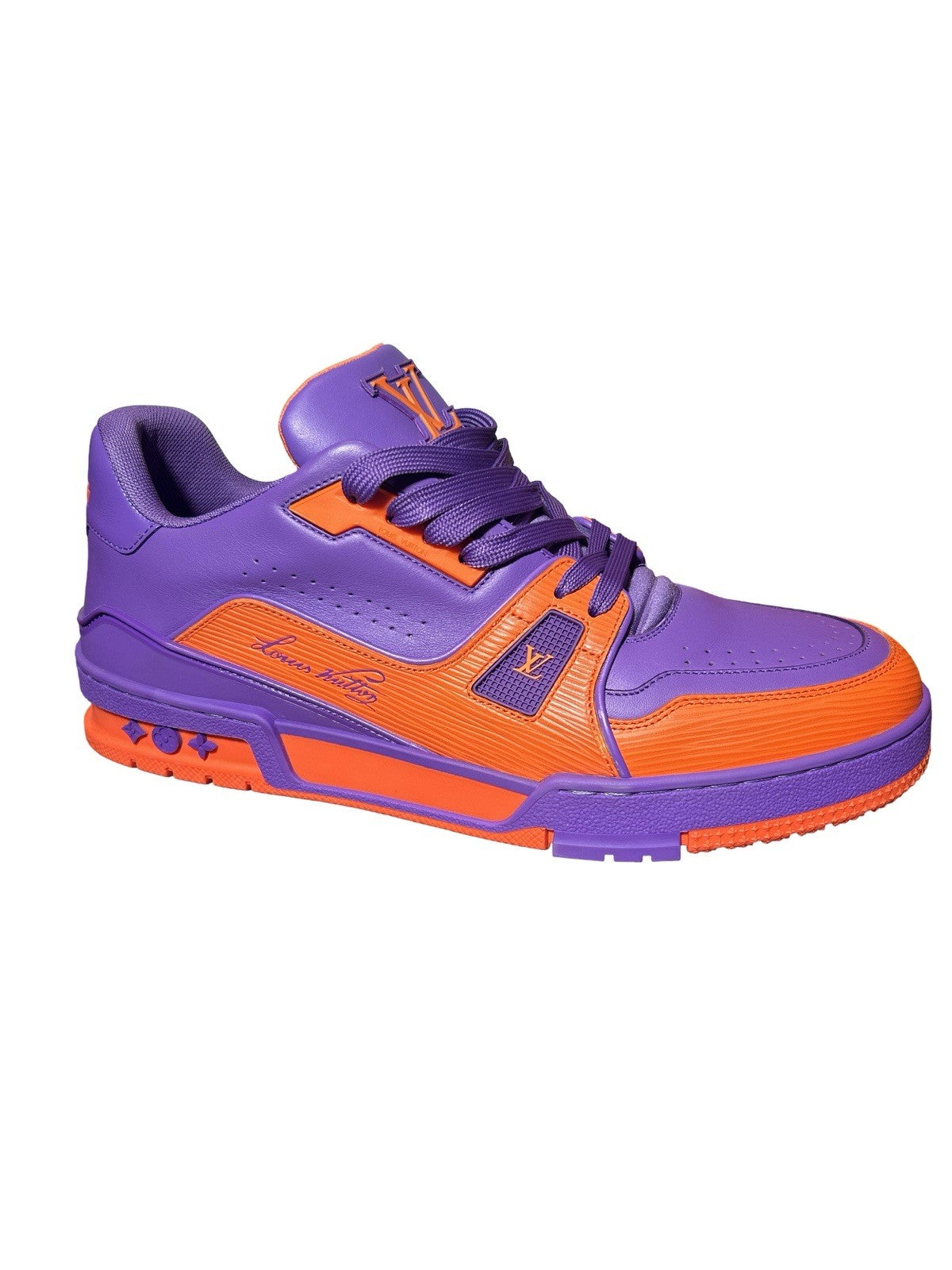 LOUIS VUITTON Calfskin Epi Mens LV Trainer Sneakers Violet