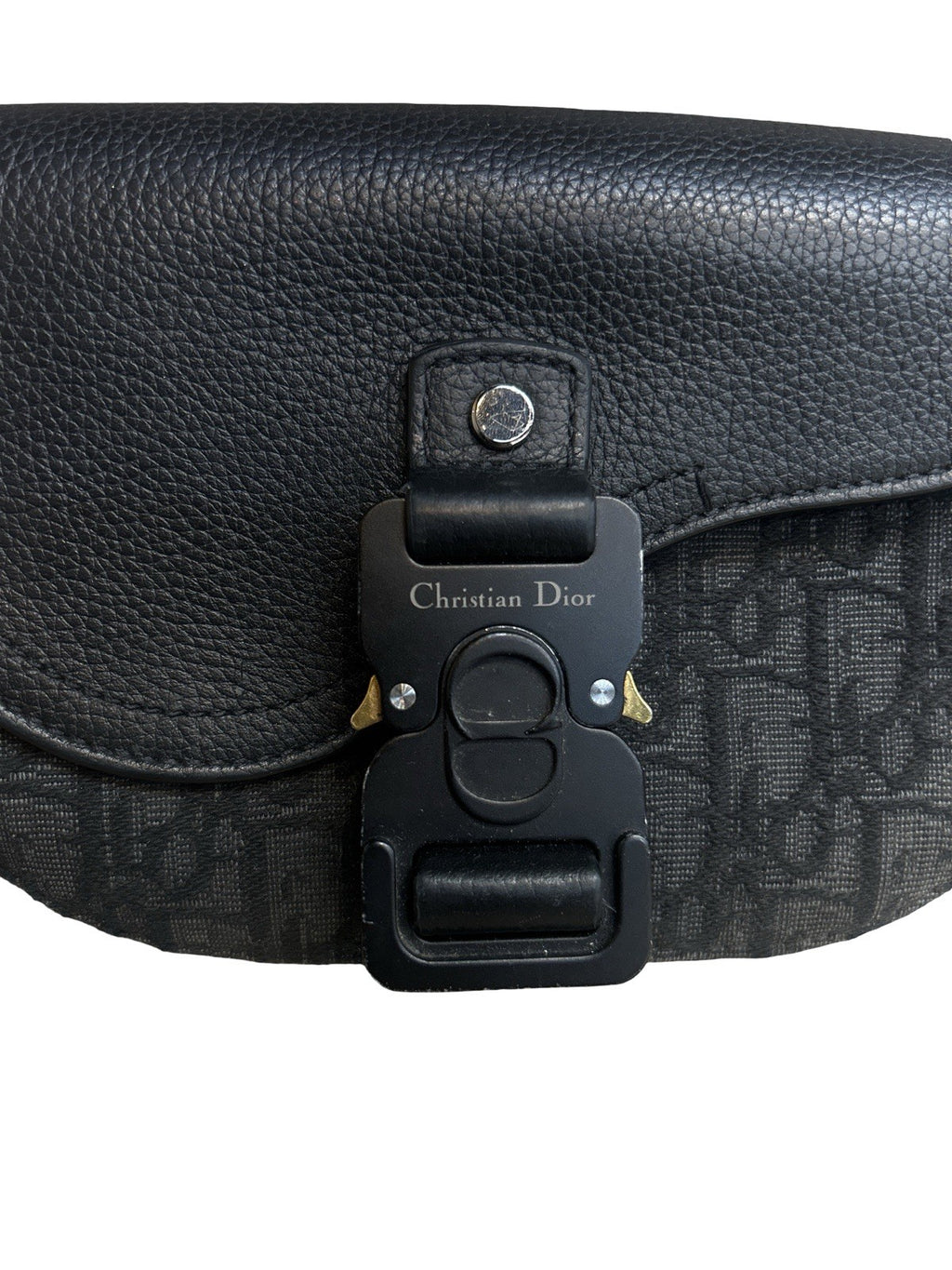 Christian Dior Mini Saddle Messenger Bag With Flap Black