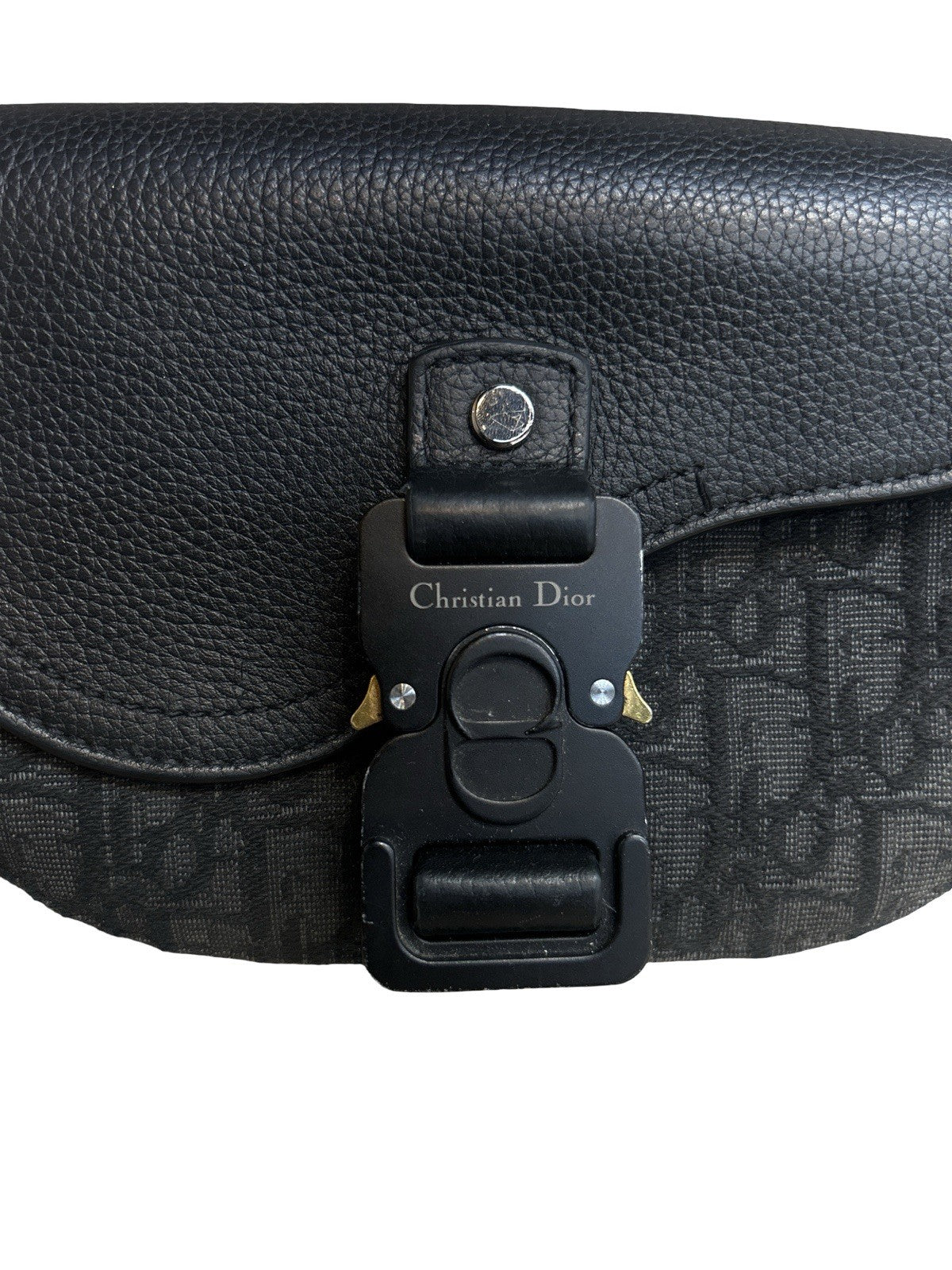 Christian Dior Mini Saddle Messenger Bag With Flap Black