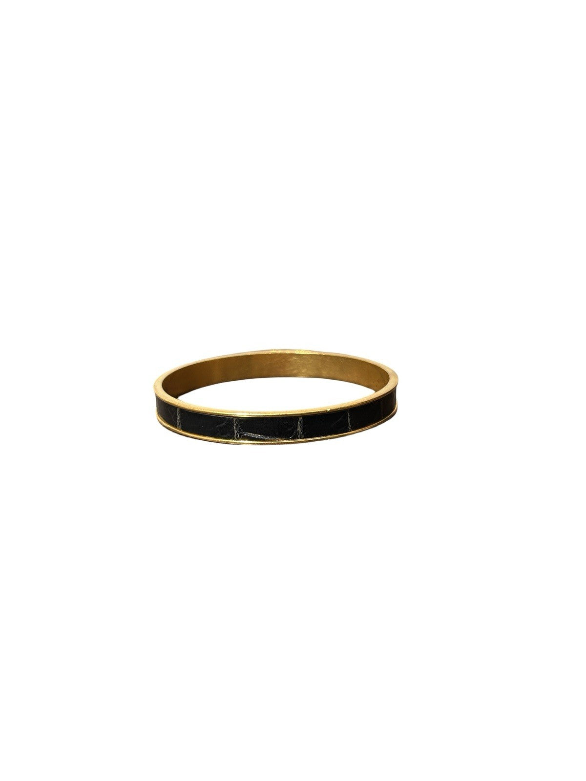 Hermes Vintage Crocodile Leather Mini Kelly Cadena Charm Bangle Bracelet