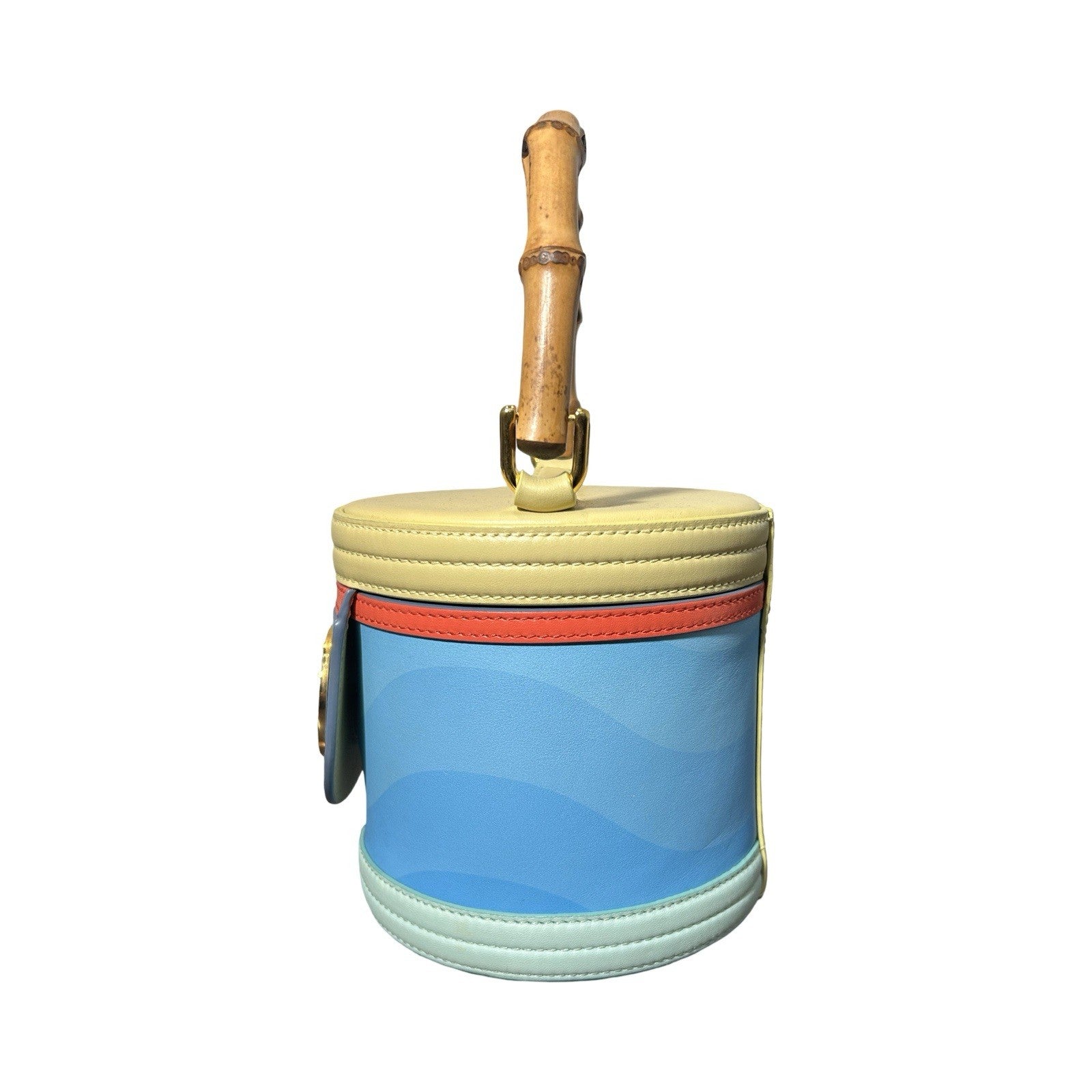 Casablanca Colorblock Calfskin Cylinder Top Handle Bag