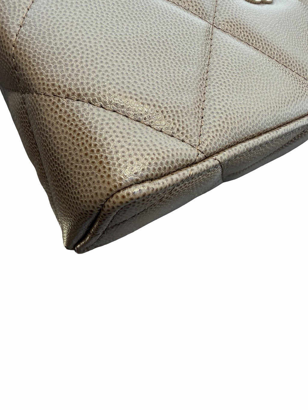 Chanel Quilted Top Handle Slim Vanity Case w/ Chain 