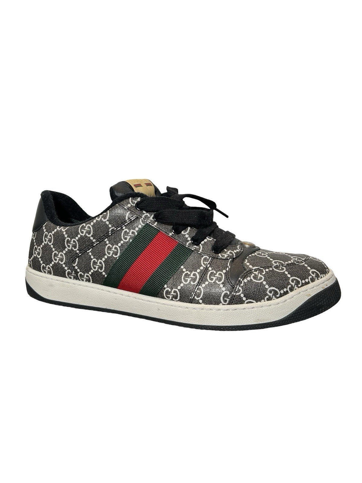 Gucci Gg Supreme Monogram  Miro Soft Calfskin Web Men’s Screener Size 12.5 US