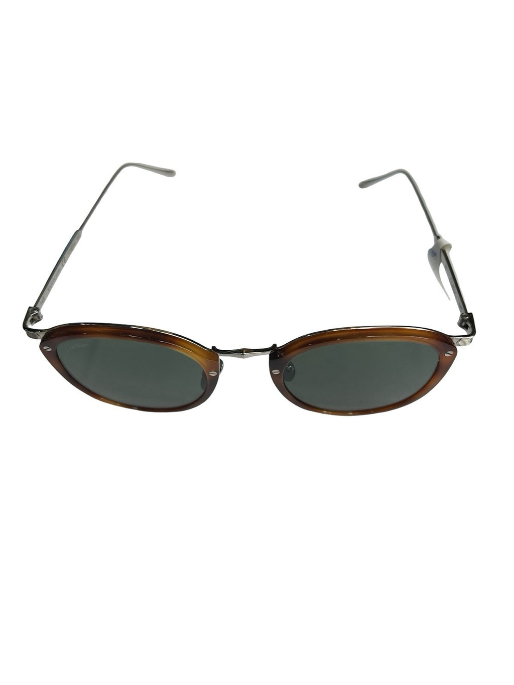 Cartier Pantos Combined Acetate Titanium  Green Lens Sunglasses Size 145