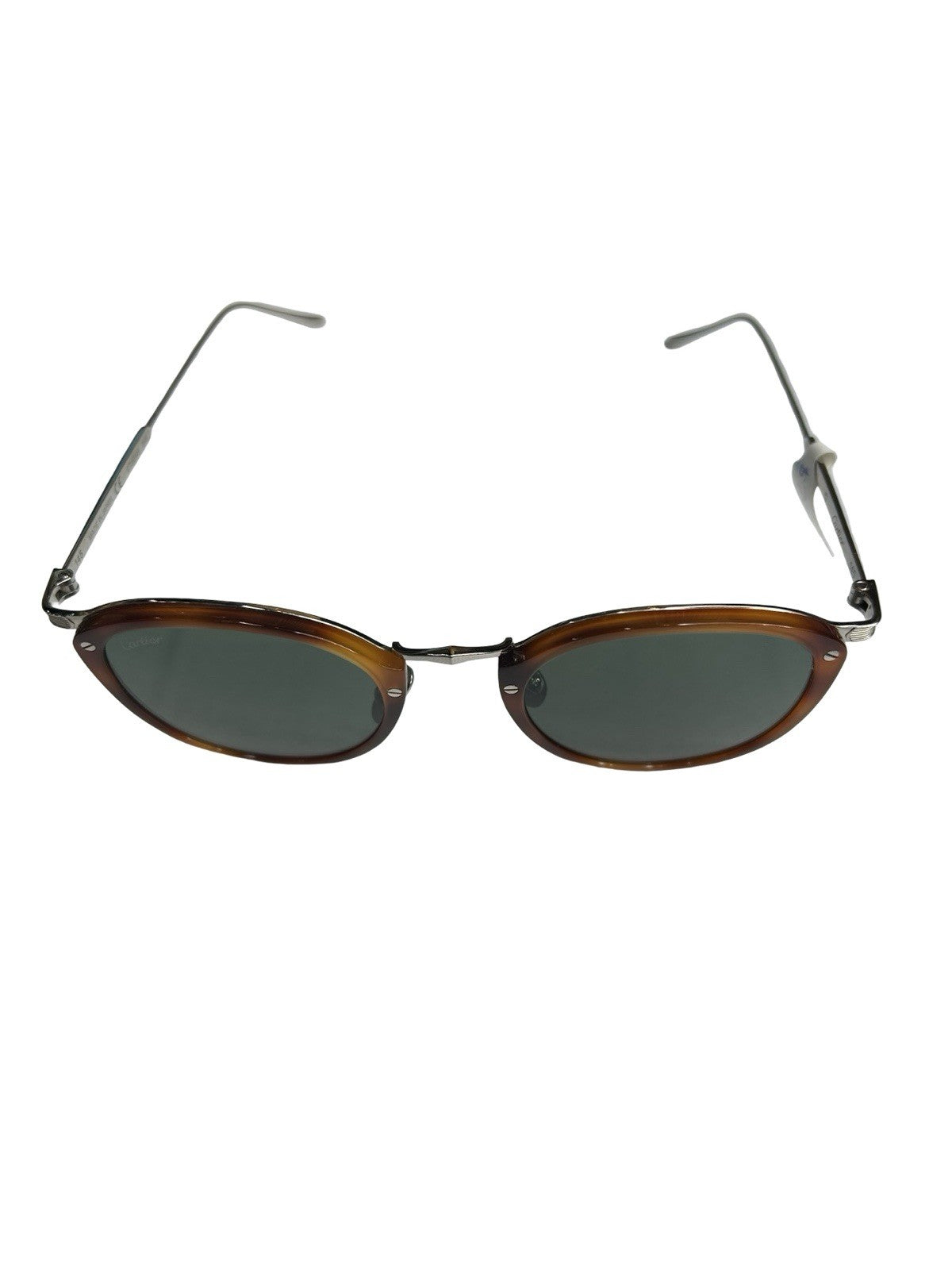 Cartier Pantos Combined Acetate Titanium  Green Lens Sunglasses Size 145