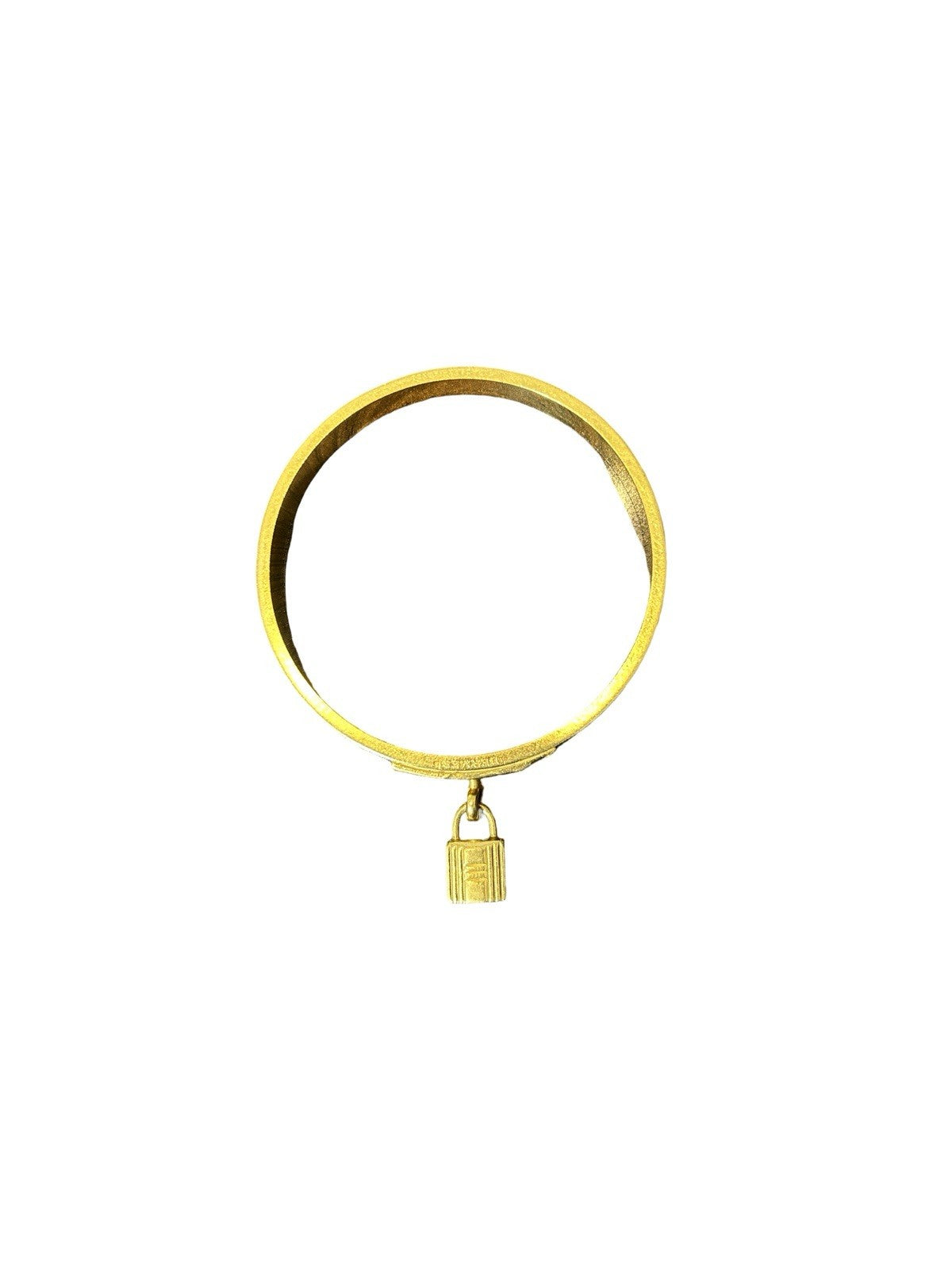 Hermes Vintage Crocodile Leather Mini Kelly Cadena Charm Bangle Bracelet