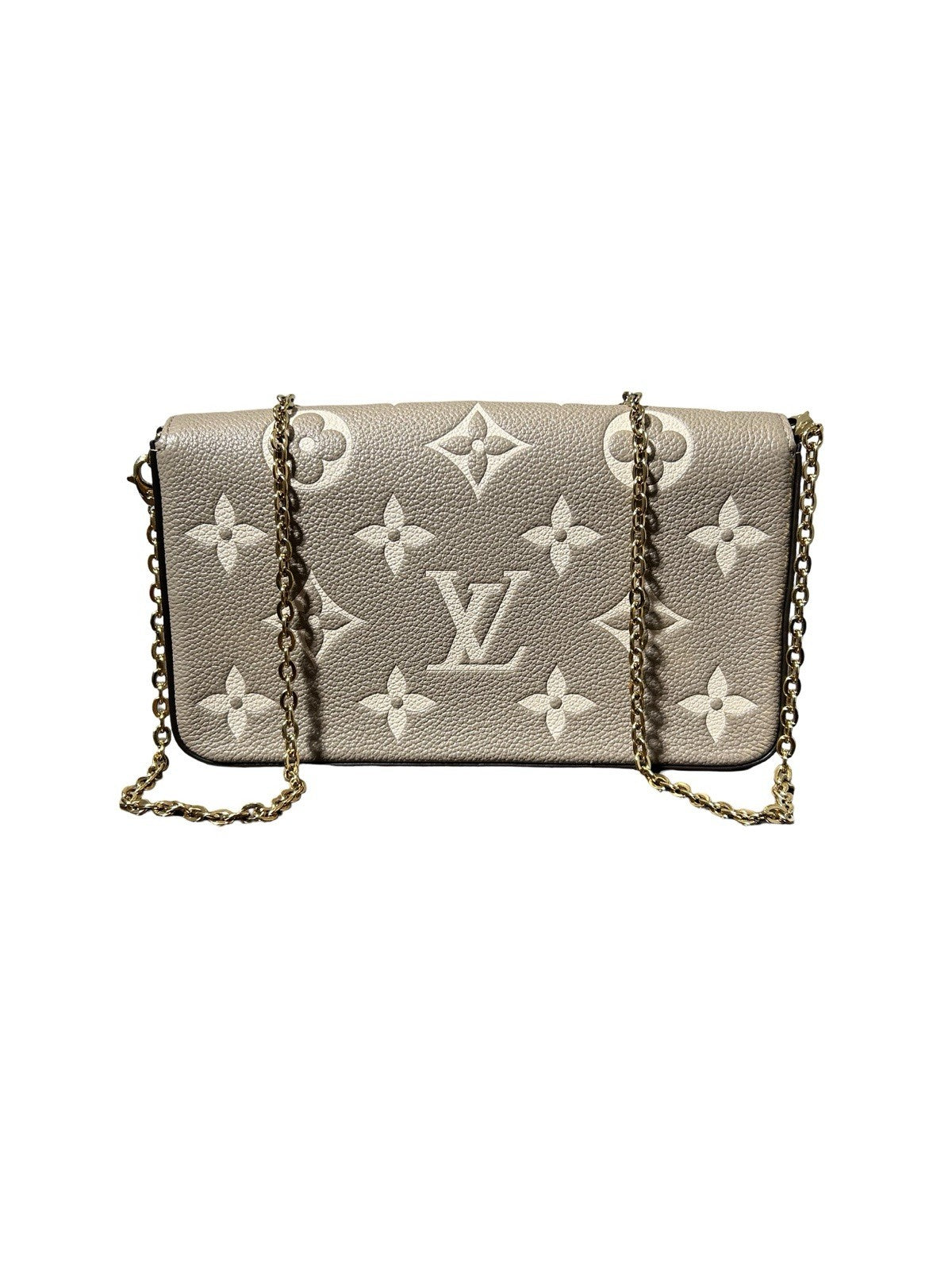 LOUIS VUITTON Empreinte Monogram Giant Felicie Pochette Brume Quartz