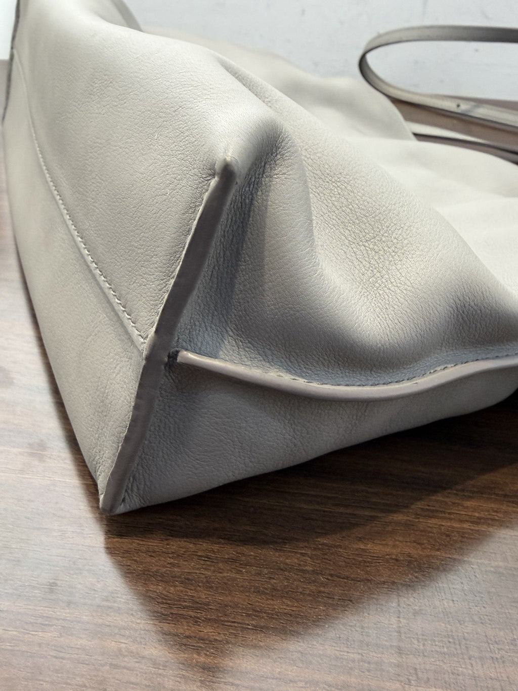 Loewe Leather Flamenco Knot Grey Shoulder Bag