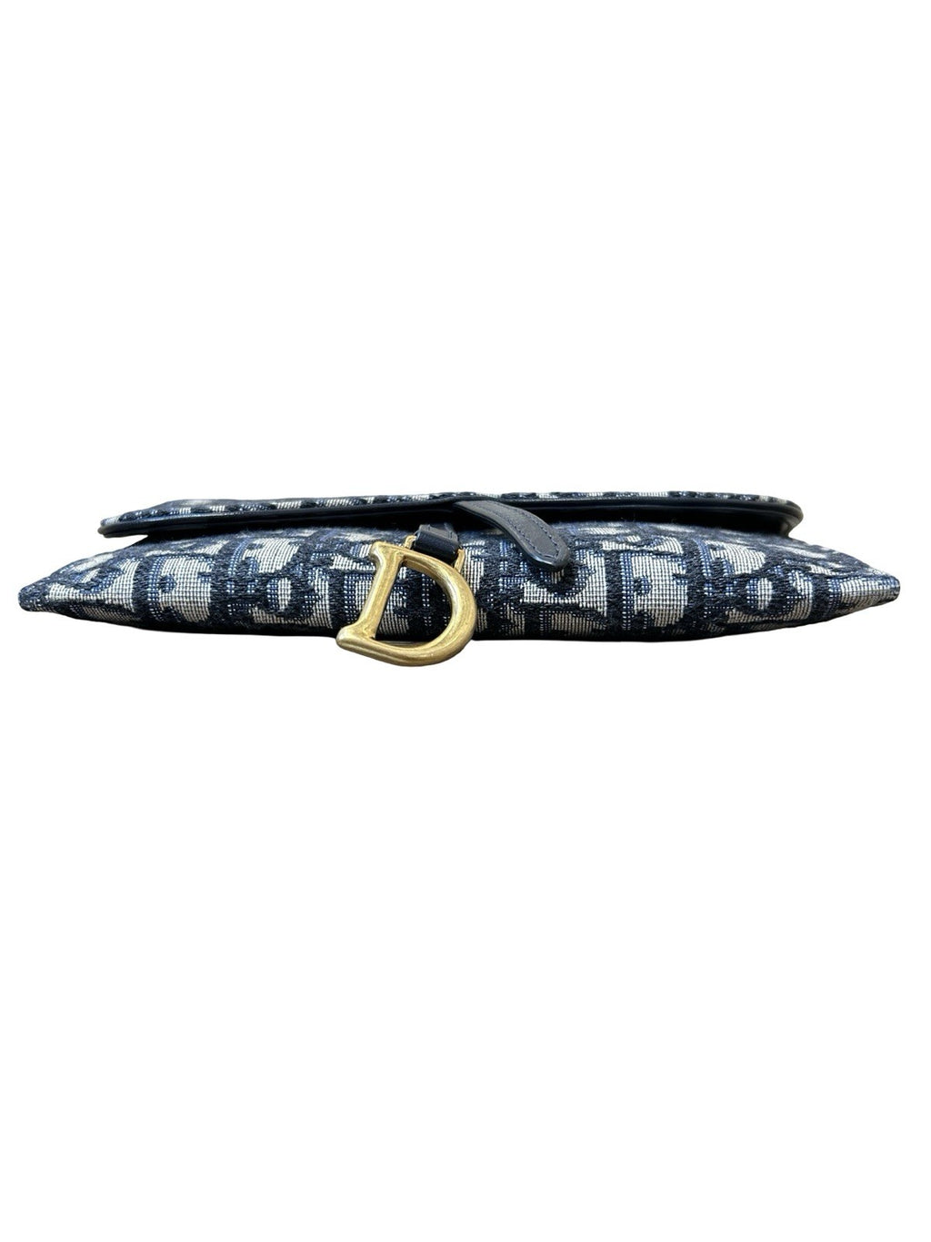 Christian Dior Oblique Jacquard Saddle Wallet on Chain