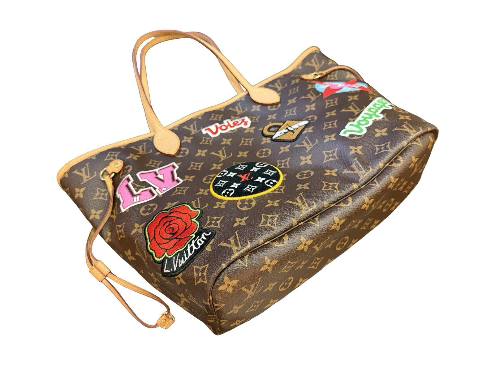 Louis Vuitton Neverfull NM Tote Limited Edition Patches Monogram Canvas MM