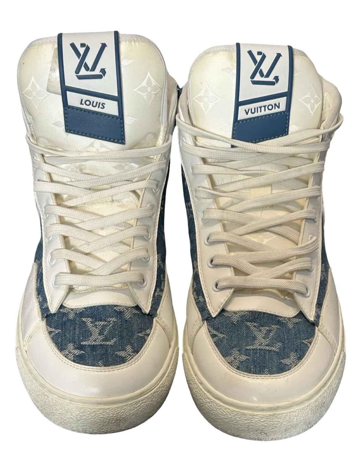 Louis Vuitton Charlie High Top Sneakers Monogram And Denim Size 9.5LV/10.5 US