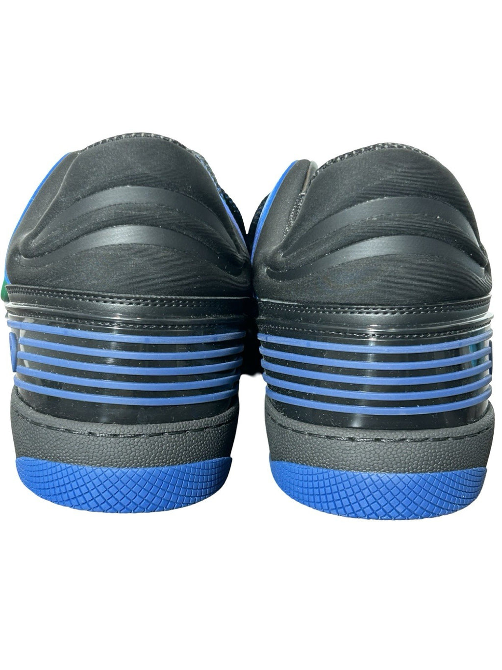 GUCCI Black & Blue Leather/Canvas GG Basket Low Top Men's Sneakers Italy US 10