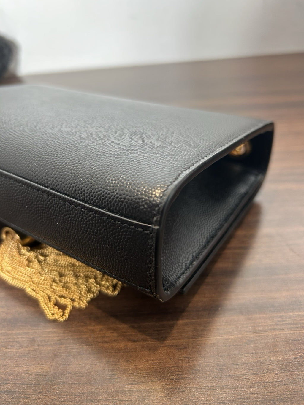Saint Laurent Kate Small Tassel YSL Wallet on Chain in Grained Leather