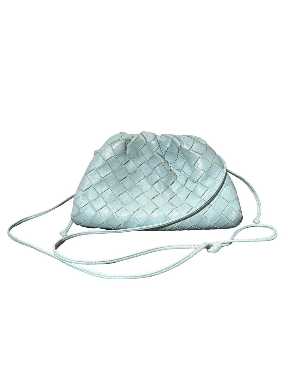 Bottega Veneta Nappa Intrecciato The Mini Pouch Pale Blue