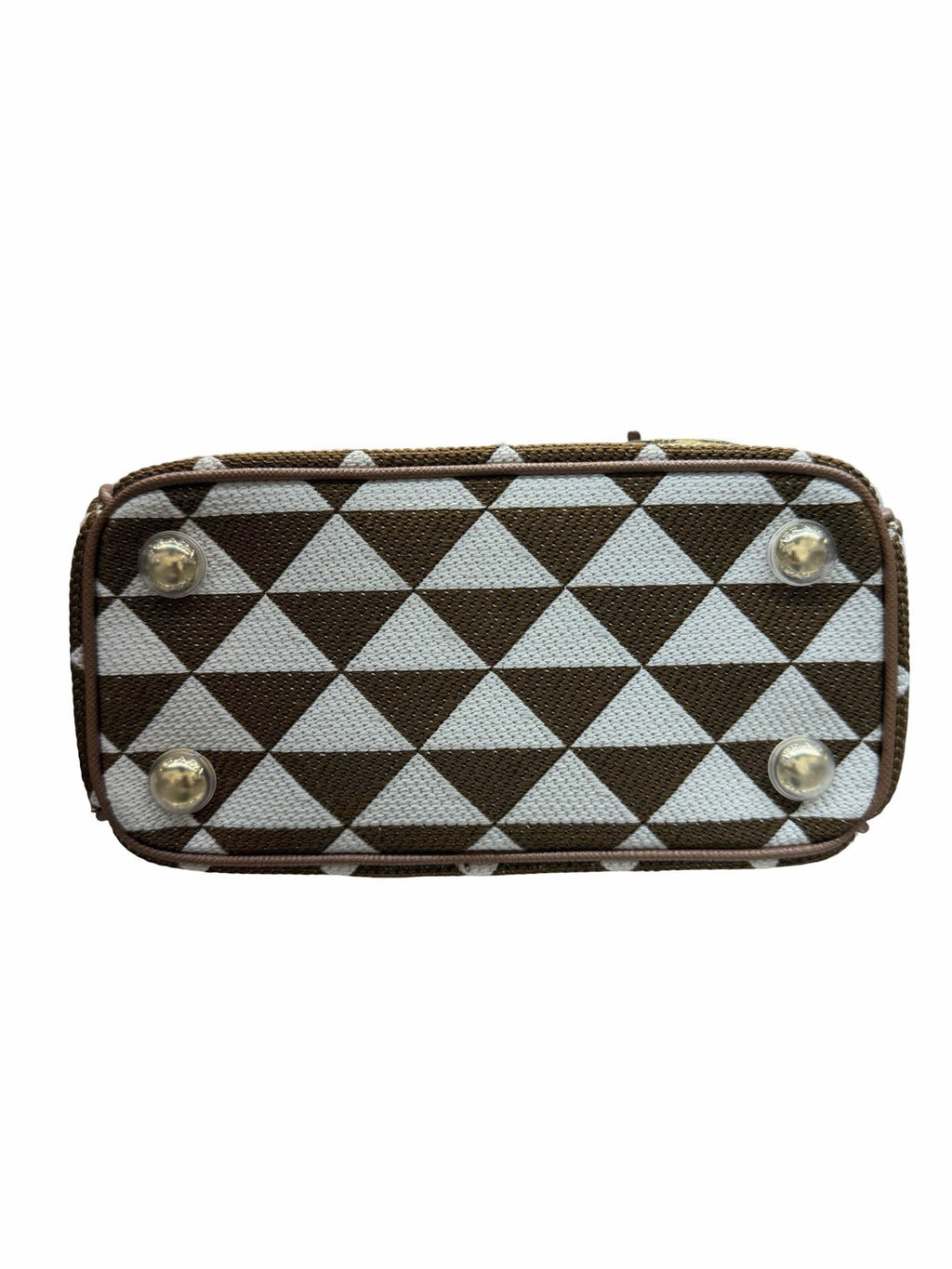 Prada Galleria Double Zip Tote Printed Fabric Mini Shoulder Bag