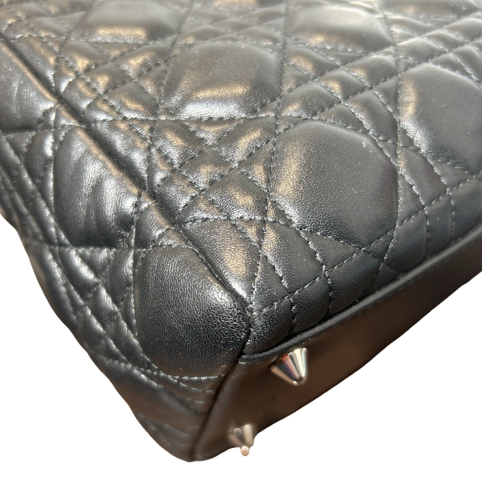 Christian Dior Lady Dior Quilted Lambskin Black Medium