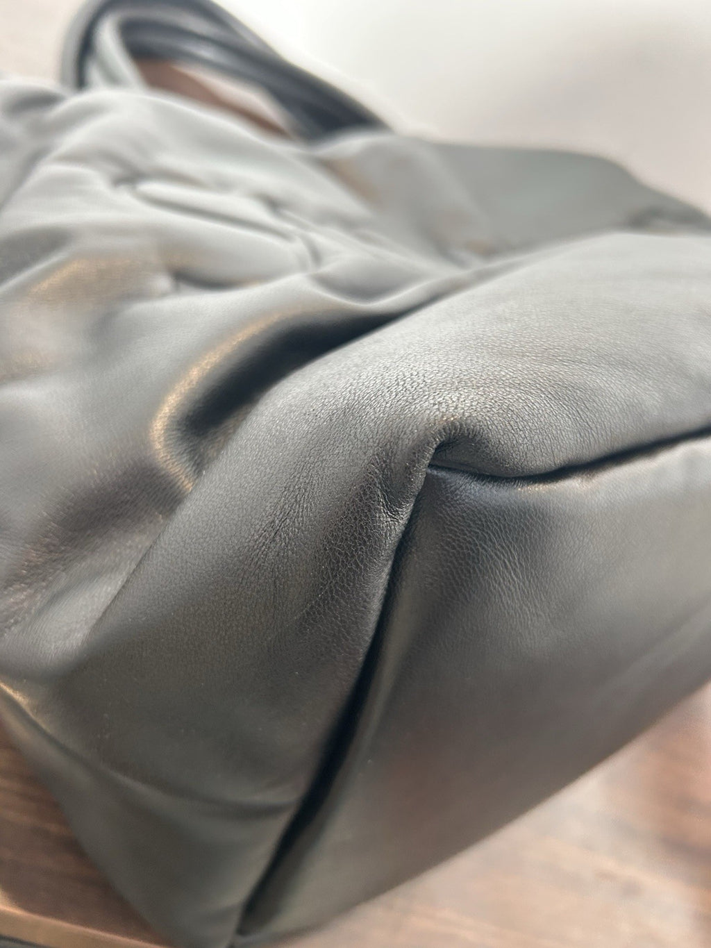 Saint Laurent YSL logo-debossed leather Puffer Tote Bag