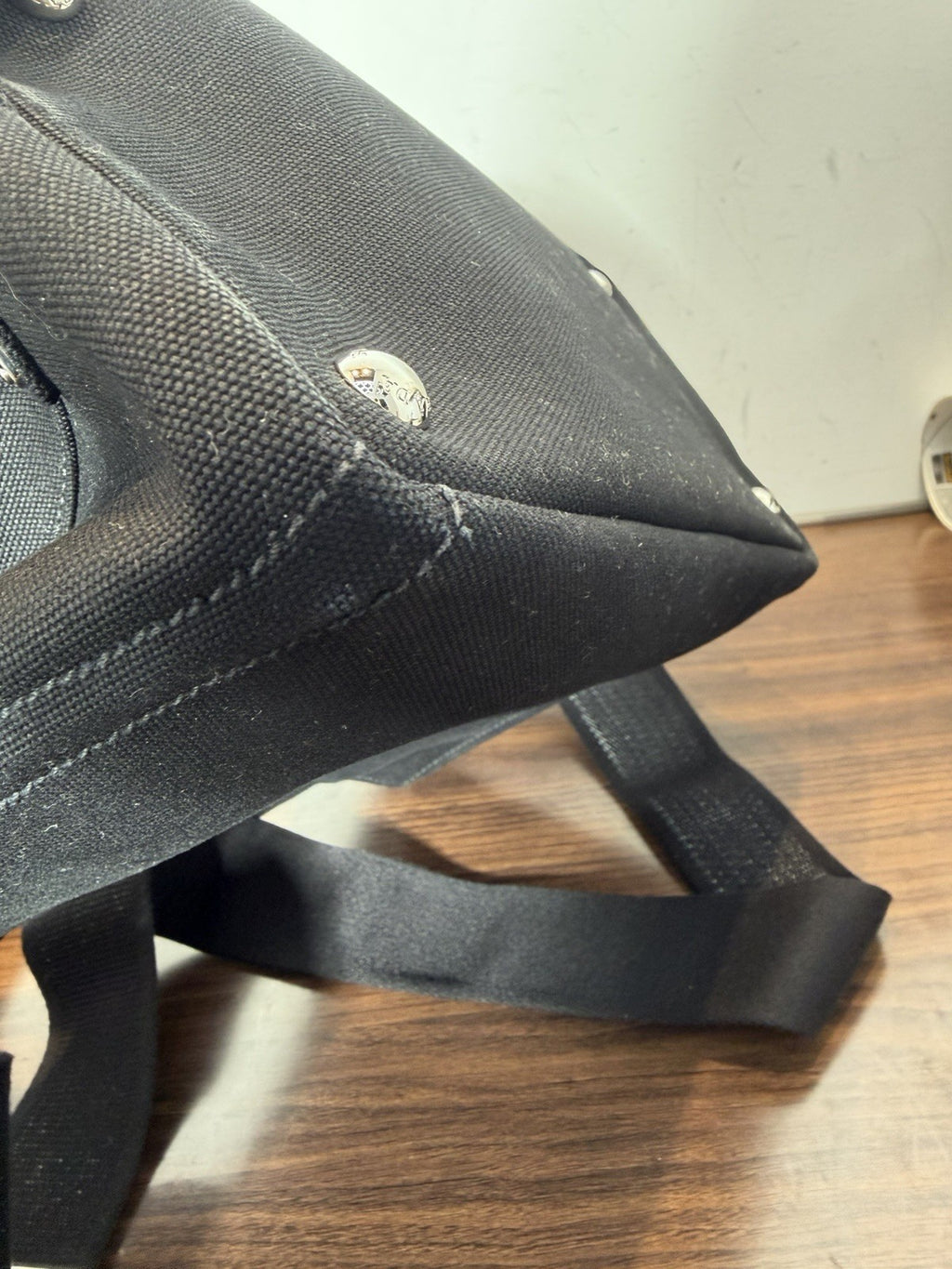 Prada Embossed Logo Canapa Tote Bag